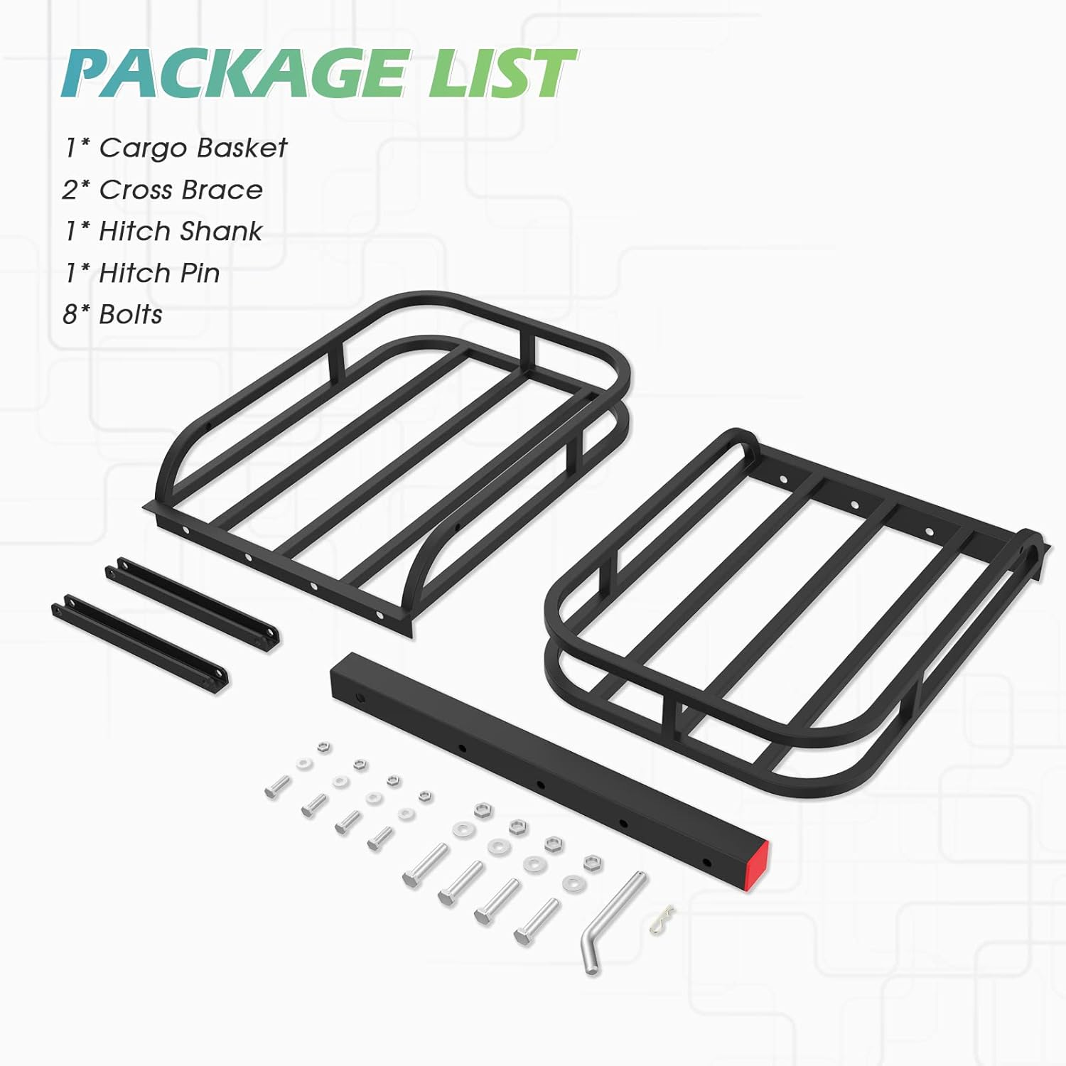 ADVWIN Cargo Rack Carrier 500 Lbs/227Kg 53 Inches Heavy Duty Capacity 2 Inch Receiver Luggage Basket Hitch Fold up for SUV Pickup Camping Traveling image number 4