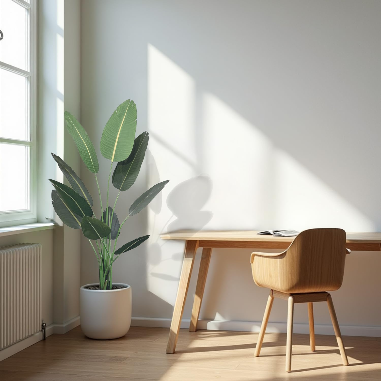 Artificial Bird of Paradise Plant - Realistic Faux Tropical Artificial Plants, Tall Fake Plants Potted Tree for Indoor Home Decor, Office, Maintenance-Free Greenery (5.25Ft/160Cm) image number 5