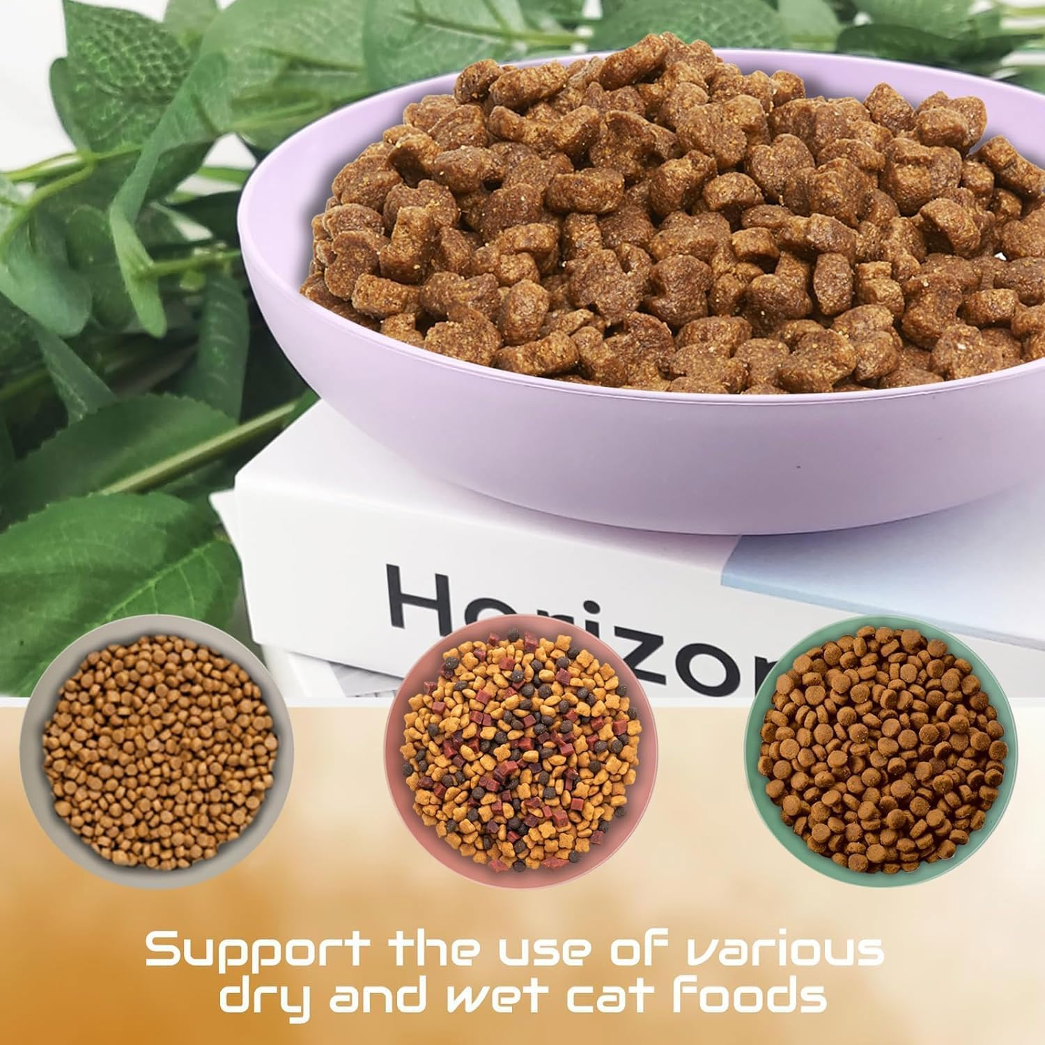 Pack of 10 Cat Bowls, Cat Bowls, Flat Feeding Bowl, round Cat Plate, Feeding Bowl, Colourful Cat Food Bowl Set, Cat Plate for Kittens and Short-Legged Cats image number 5