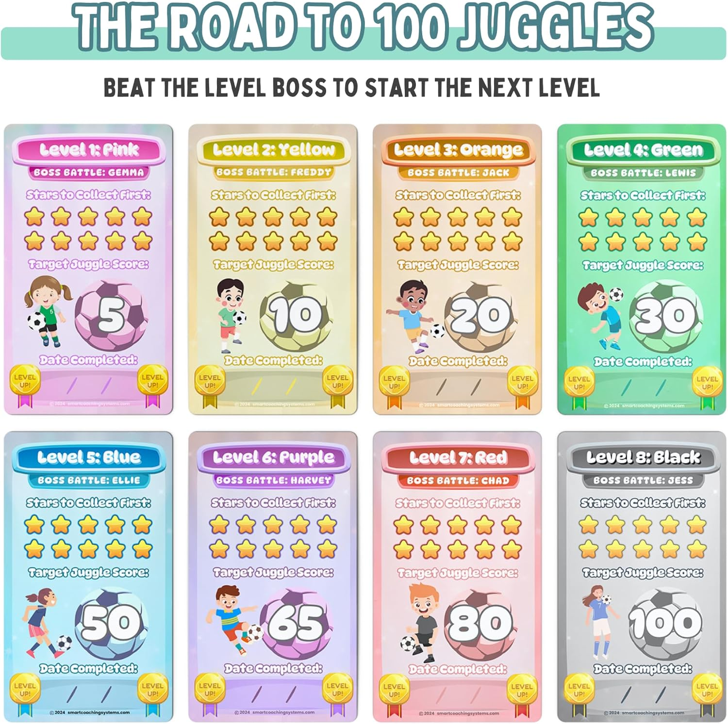 The 100 Soccer Juggles Club - Soccer Training Card Game for Kids to Practice at Home image number 2