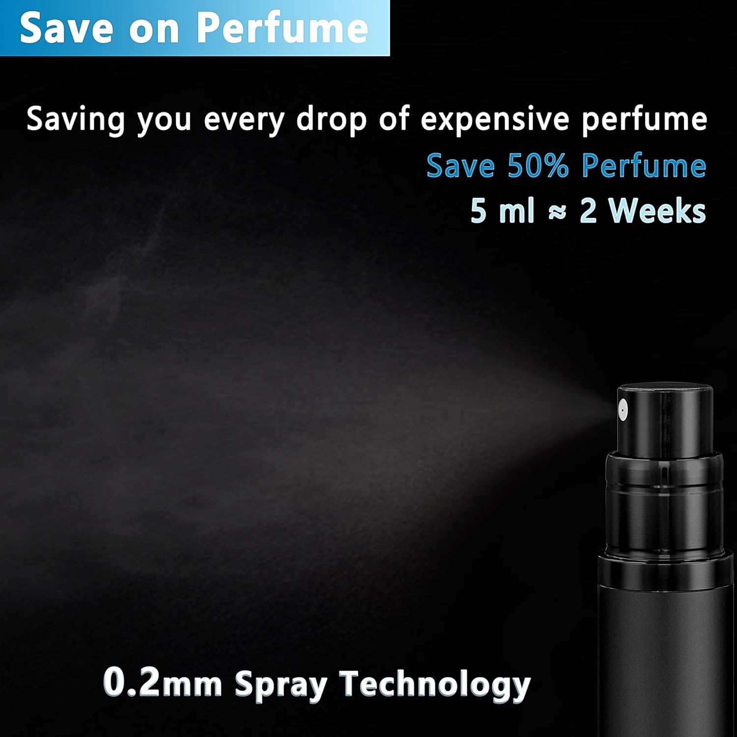 Travel Refillable Perfume Atomiser Bottle - 5Ml Leakproof Travel Perfume Refillable Bottle, Perfume Atomizer (Black & Black) - Rose Gold image number 6