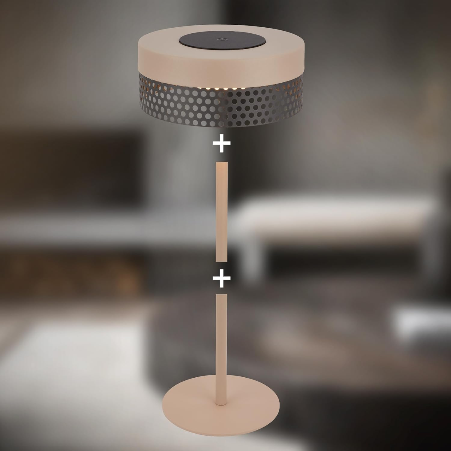 BRILONER - LED Table Lamp Wireless IP44 with Touch, Dimmable, Battery Replaceable, Bedside Lamp, Reading Lamp, LED Lamp, Decorative Lamp, Table Lamp, Battery Lamp, Outdoor Lamp, 16 X 35 Cm, Beige image number 6