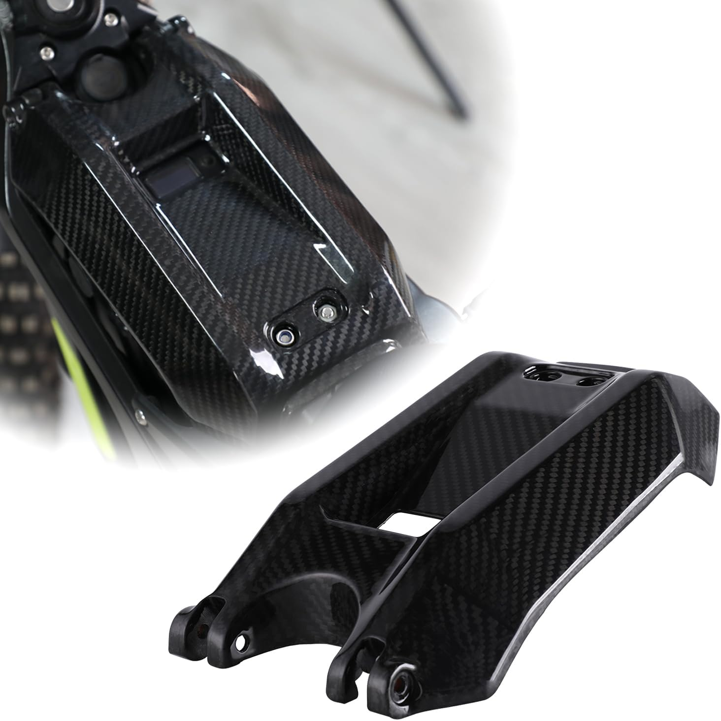 Surron Battery Cover, Genuine Carbon Fiber Motorcycle Battery Cover, Trim, Battery Protector for Sur Ron Surron X/S/L1E Electric Dirt Bike image number 5