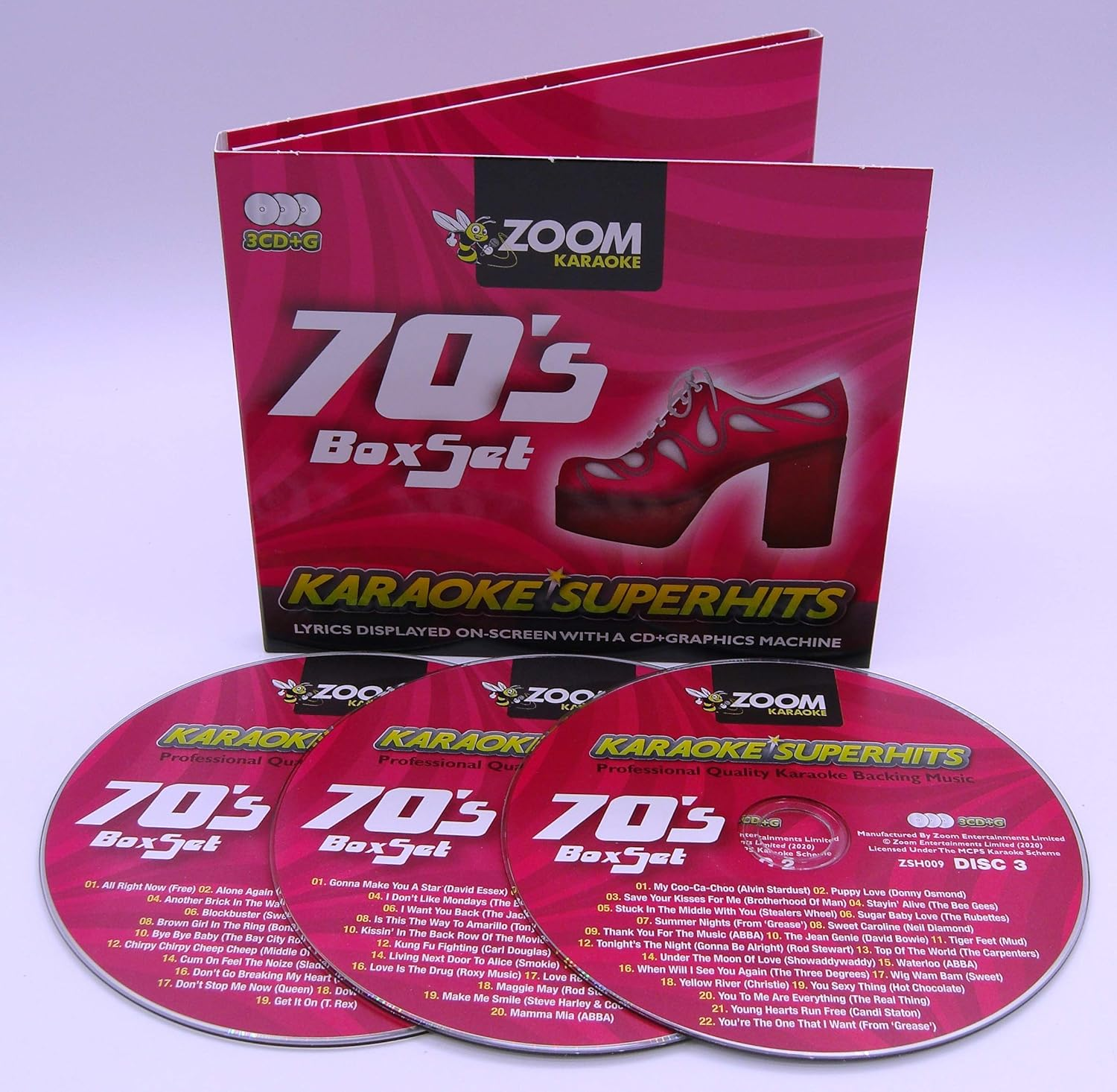 Zoom Karaoke CD+G - 70S Superhits - Triple CD+G Karaoke Pack