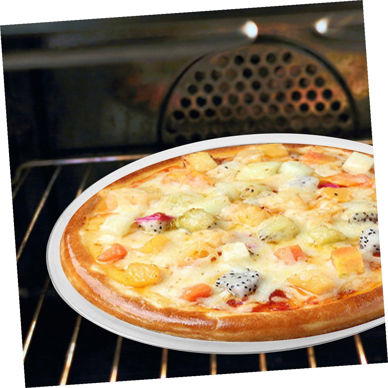 VINTORKY Perforated Pizza Pan with Holes 12-Inch Aluminium Alloy round Baking Tray Metal Pizza Plate for Oven Kitchen Bakeware image number 5