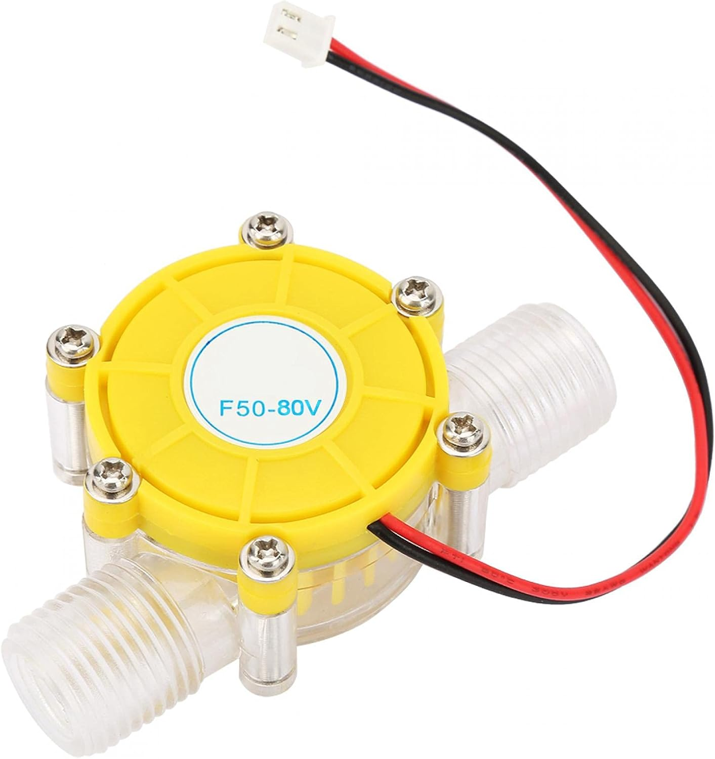 Water Turbine, Micro Hydro Generator Pump for Home Use - Hydroelectric Power DC Water Flow Pump Energy Generator (F50 80V Transparent Yellow) image number 6