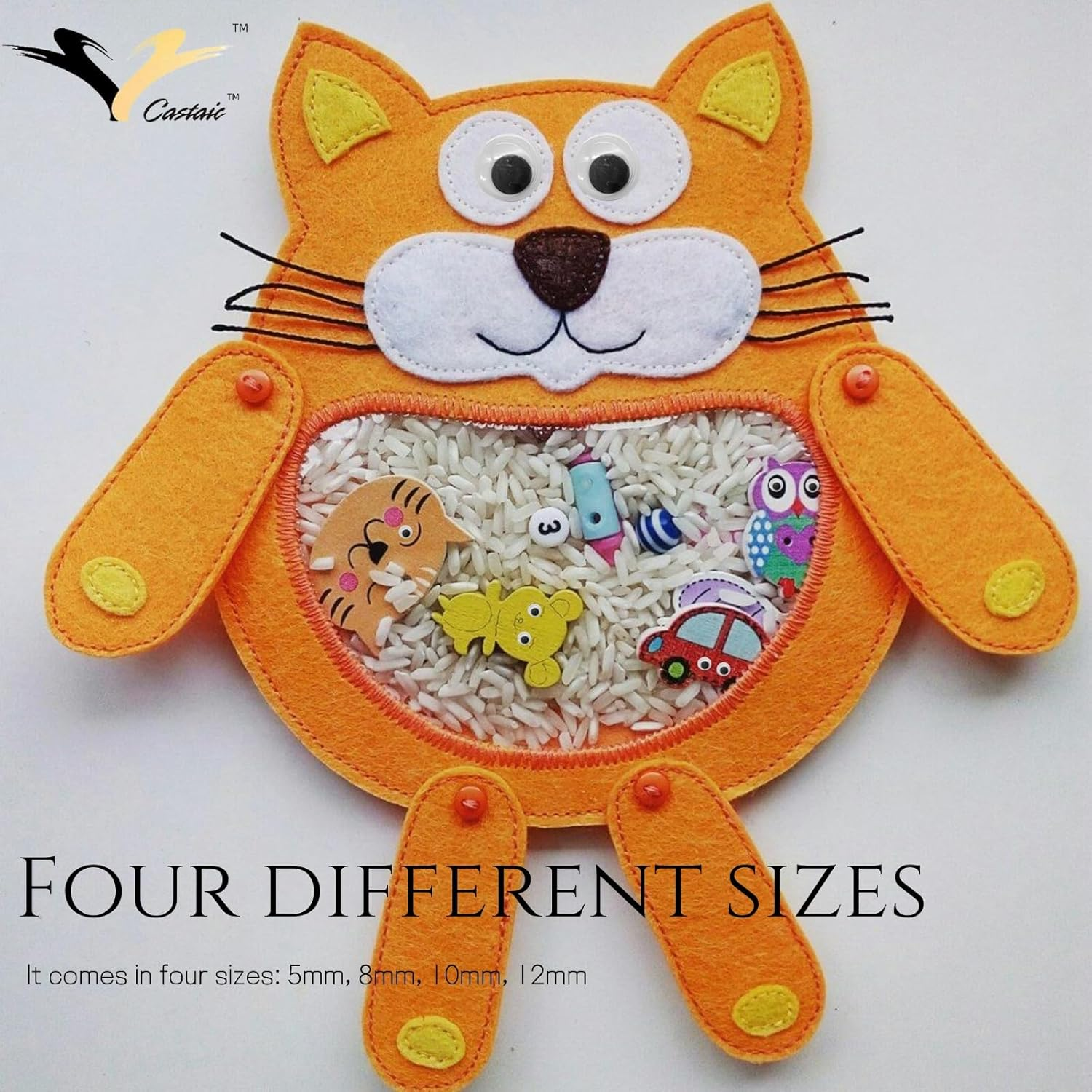 Castaic 500 Pieces 5Mm -15Mm DIY Googly Eyes with Adhesive Back, Moveable Black Eye Wiggly Craft for Kids and Holiday Decorations (500 PCS) image number 3