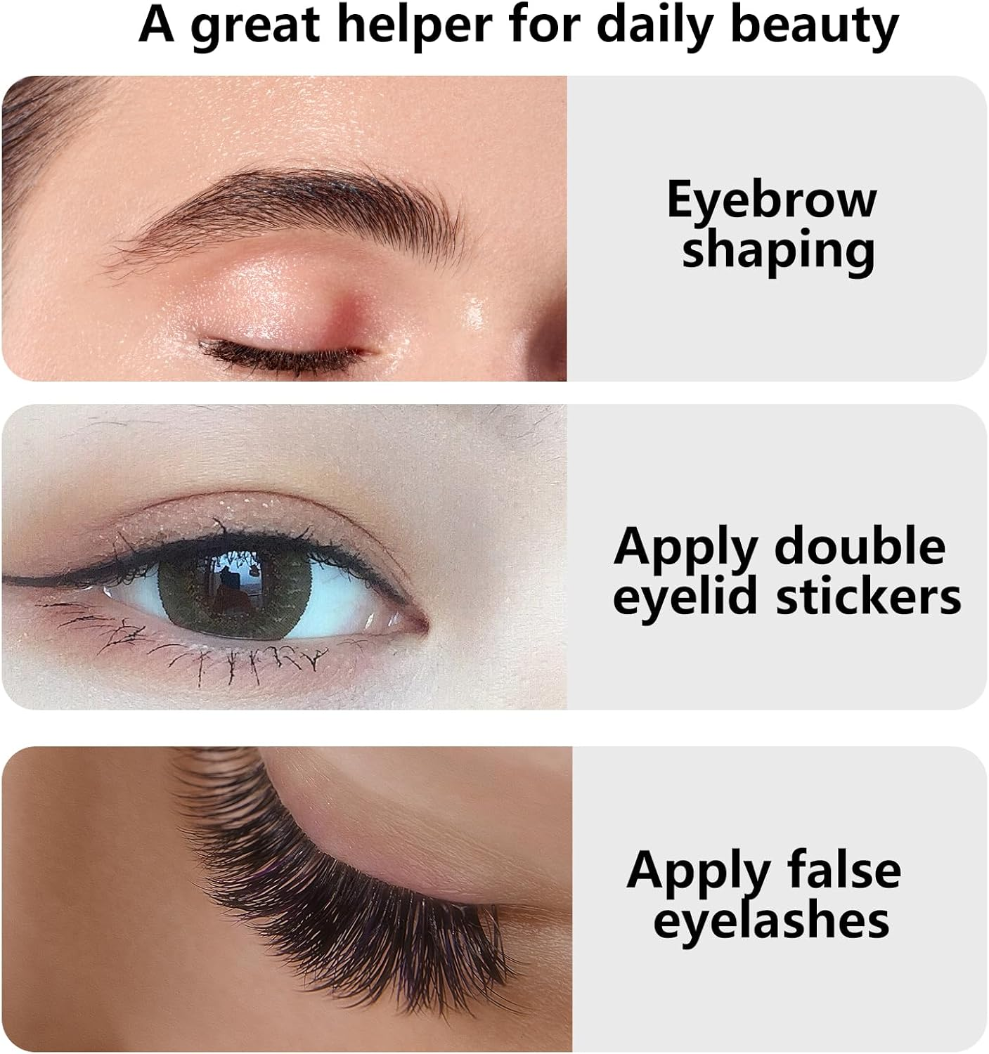 6Pcs Eyebrow Grooming Kit, Stainless Steel Eyebrow Tweezers (4 Types) + Eyebrow Brush + Eyebrow Scissors, Tweezers Set for Eyebrow Trimming, False Eyelashes and Daily Beauty Care image number 5