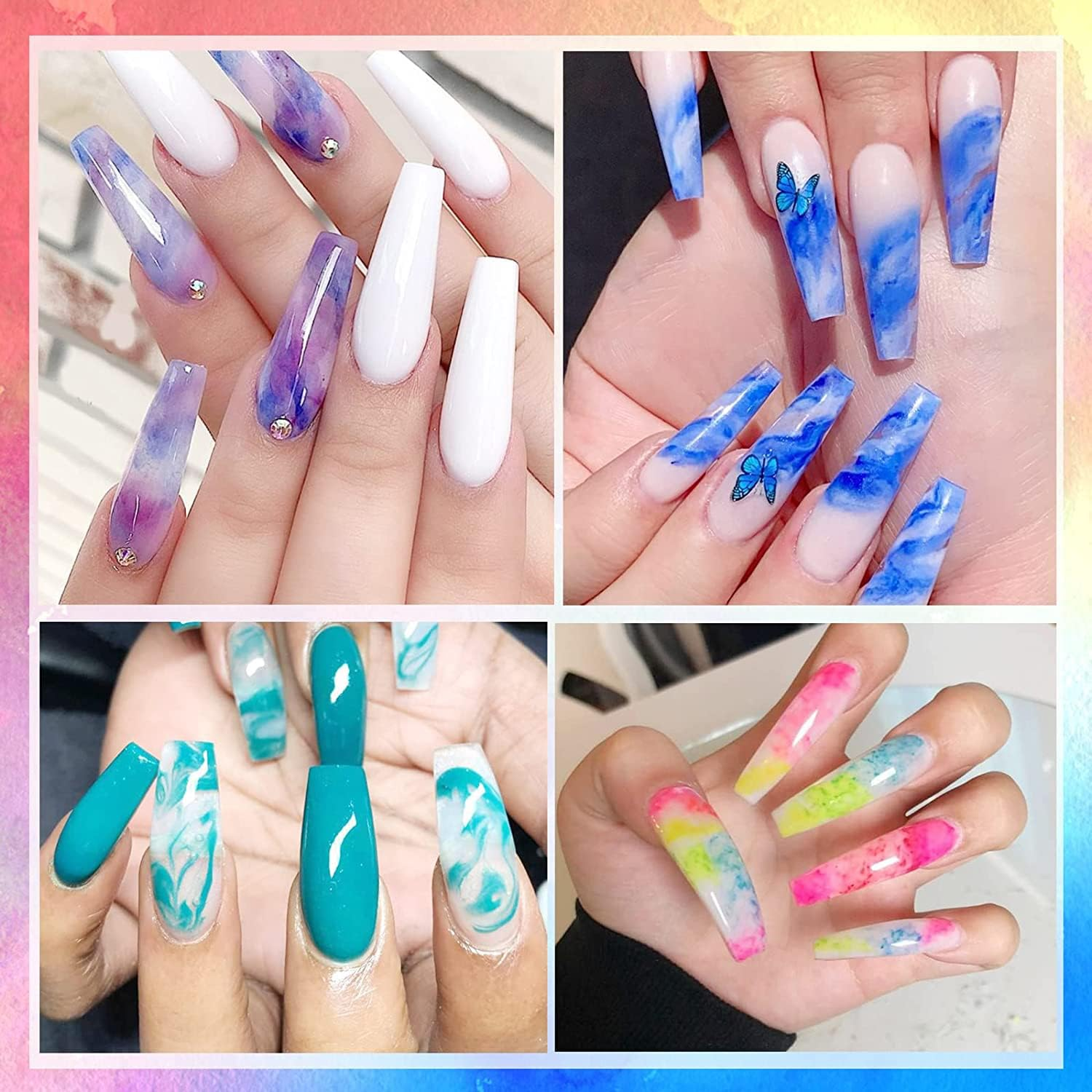 KRISNICE Nail Blooming Gel Clear Uv Led Blossom Gel Polish for Spreading Effect Marble Natural Stone Watercolor Floral Print Soak off Nail Gel Diy Nail Art Design Manicure Women(Kyr2-001) image number 2