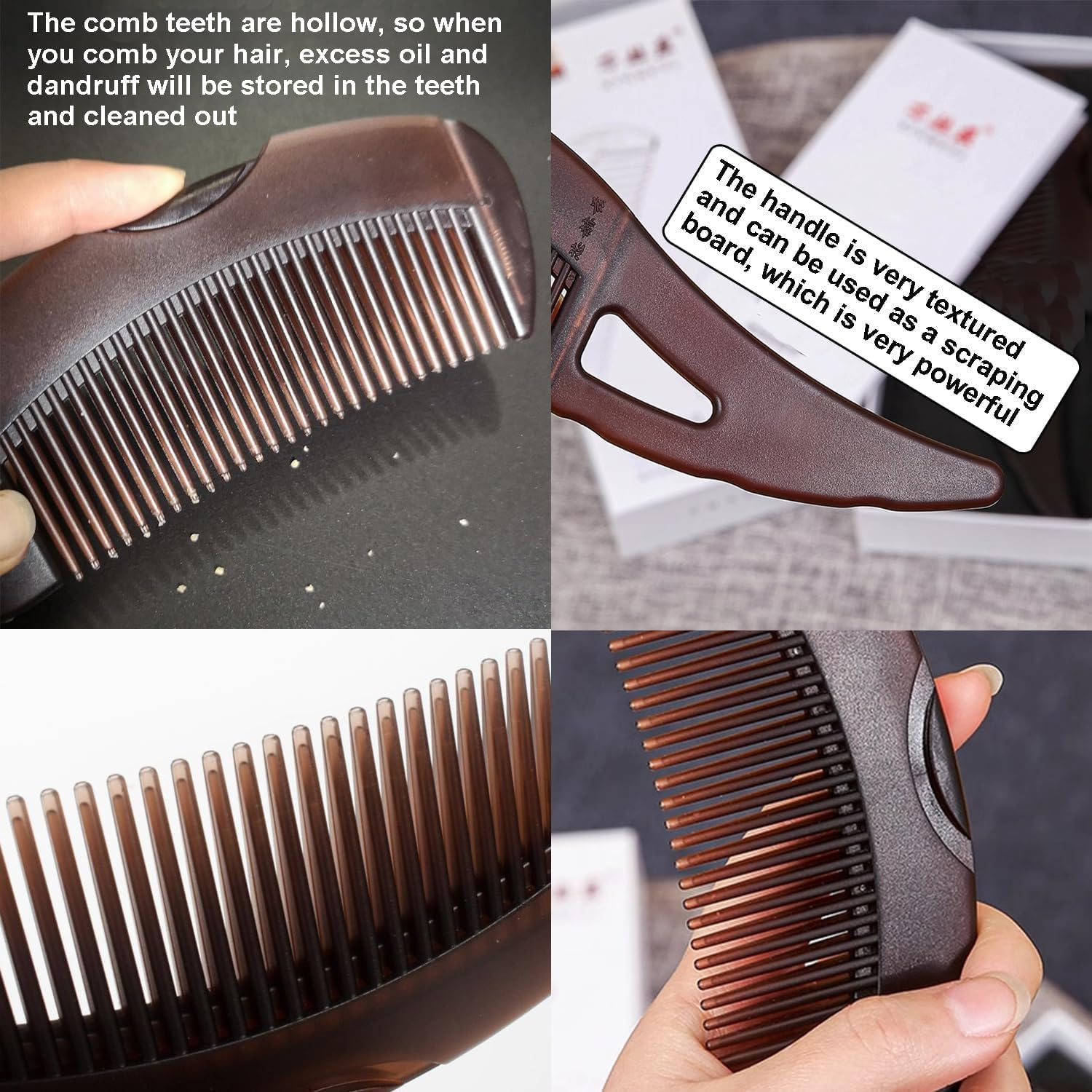 Taicols Energy Massage Comb Hair Dressing Comb Healthier Scalp and Better Hair Quality Removal of Dandruff and Dirt for Women Men Curly Wavy Barber Scalp Comb for Dandruff Removal image number 5