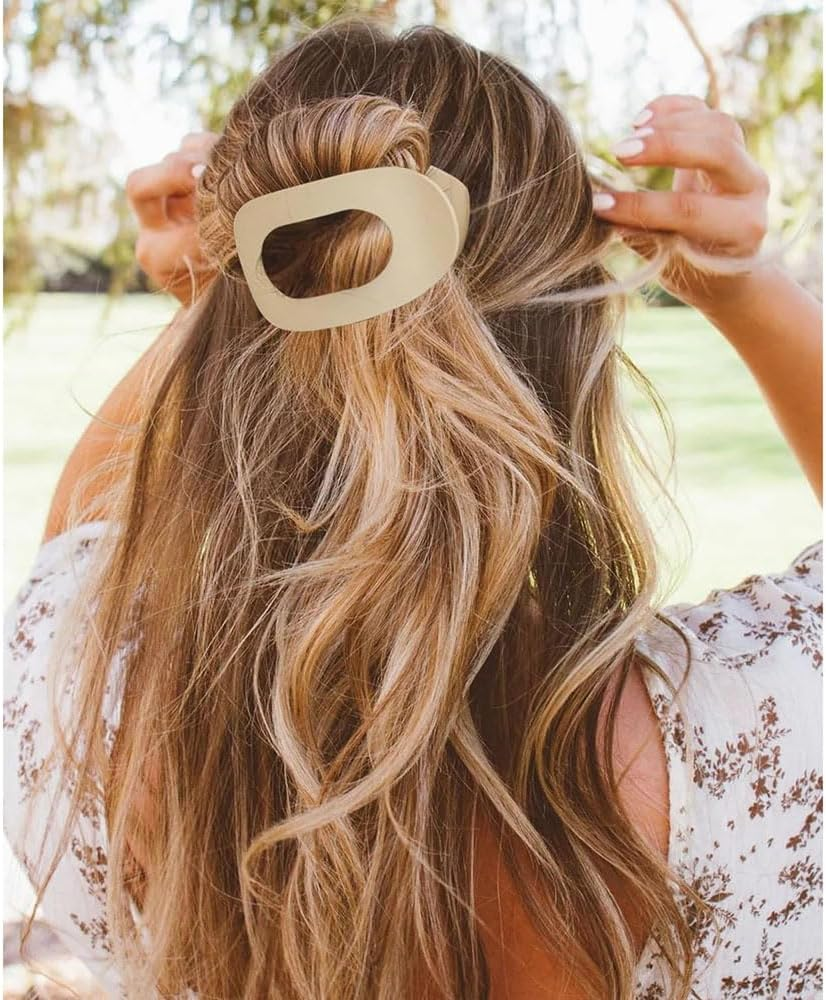 French Hair Clips for Women - Flat Curved Claw Barrettes with Strong Hold for Thick/Thin Hair, Classic Medium Hair Clips for Driving/Lying Down, Comfortable Stylish Hair Accessories (Matte) image number 5