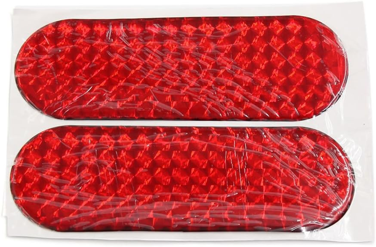 Uxcell 4Pcs Red Reflective Safety Warning Self-Adhesive Tape Sticker 12 X 4Cm for Car image number 1