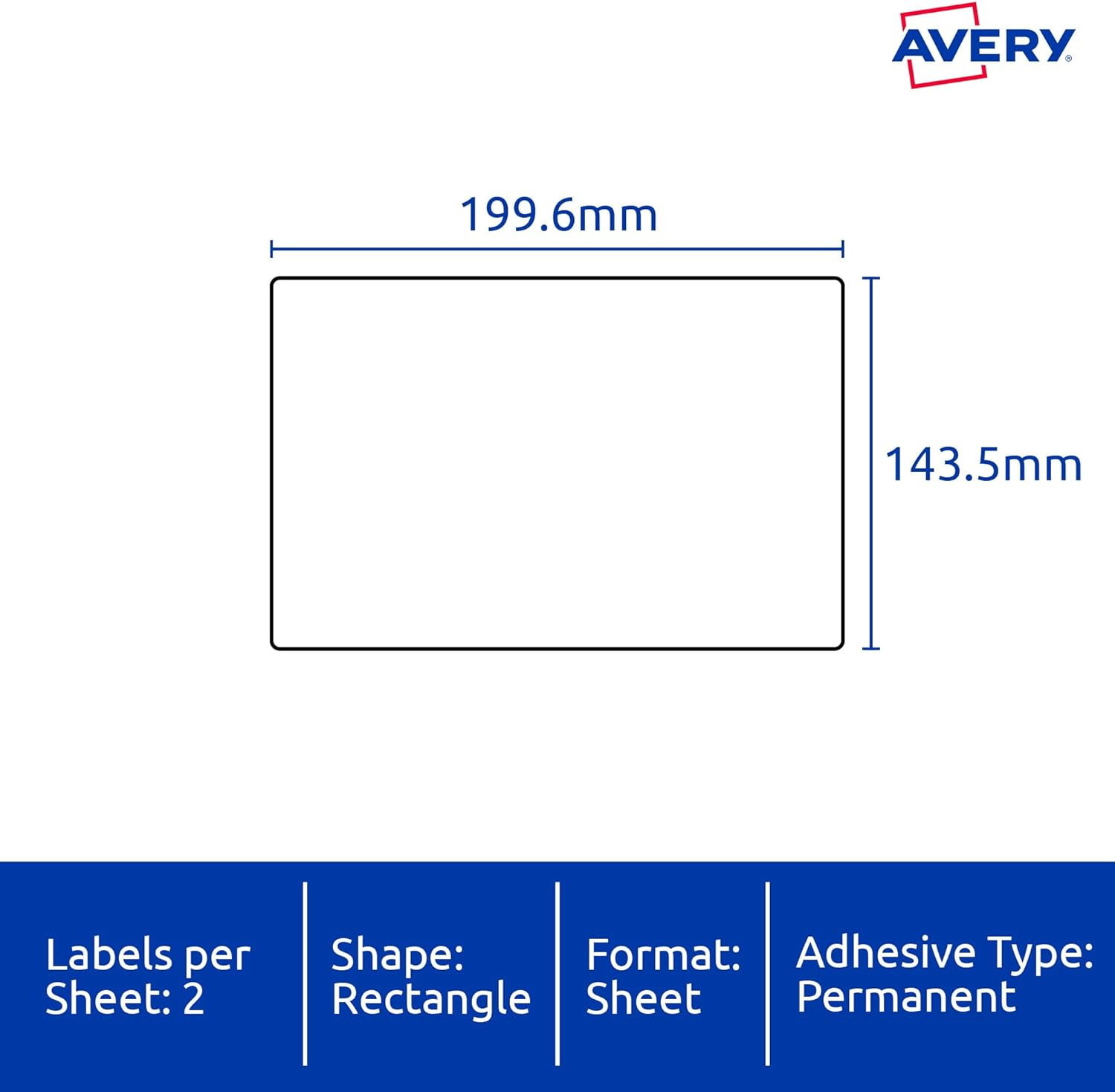 Avery Australia Heavy Duty Waterproof Labels &ndash; Fridge, Freezer & School Safe Stickers - 50 Self-Adhesive Stickers for Laser Printers, White, 199.6 X 143.5 Mm, 25 Sheets &ndash; 959068/ L7068 image number 6