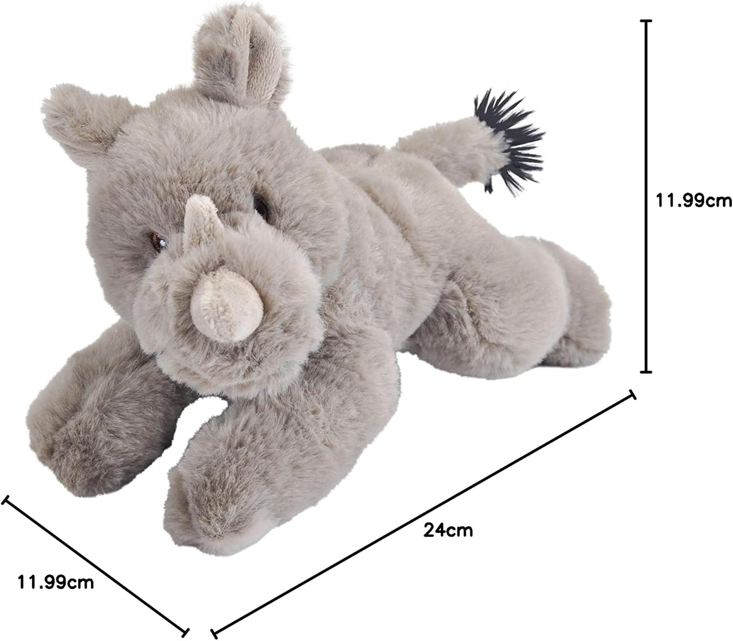 Wild Republic Ecokins Mini Rhino, Stuffed Animal, 8 Inches, Kids, Plush Toy, Made from Spun Recycled Water Bottles, Eco Friendly, Child&rsquo;S Room Decor