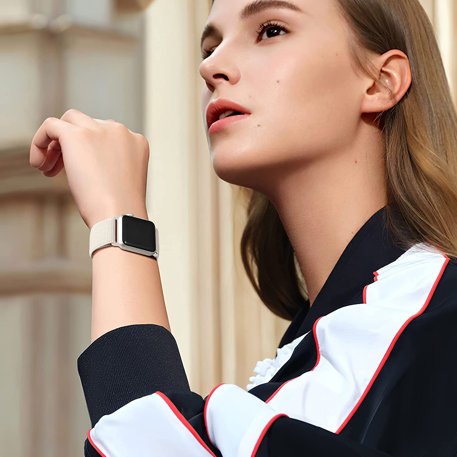 Witzon Stretchy Nylon Bands Compatible with Apple Watch Band 38Mm 40Mm 41Mm 42Mm for Women Men, Adjustable Breathable Elastic Sport Strap Solo Loop for Apple Watch SE Iwatch Series 11 10 9 8 7 6 5 4 3 image number 3