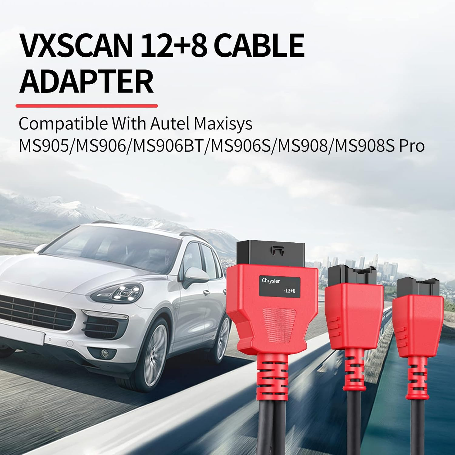 VXSCAN FCA 12+8 Cable Adapter for Chrysler 12+8 Programming Cable Connector, Autel OBD2 Adapter Security Bypass Cable for Autel Maxisys MS905 MS906 MS906BT MS906S MS908 MS908S Pro image number 1