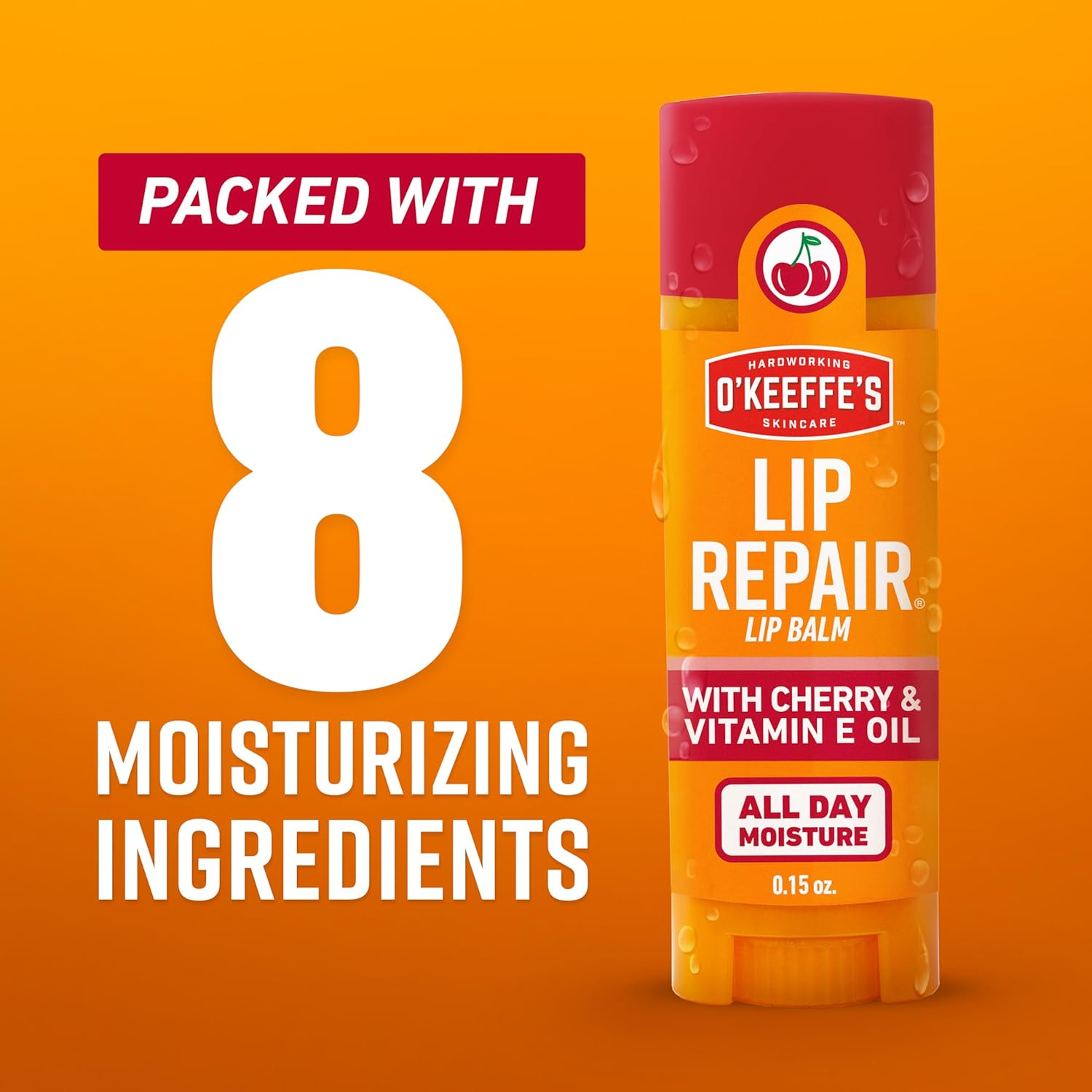 O'Keeffe'S Lip Repair Lip Balm with Cherry & Vitamin E Oil - Stick (3 Pack) - Moisturizer for Extremely Cracked, Dry Lips image number 3