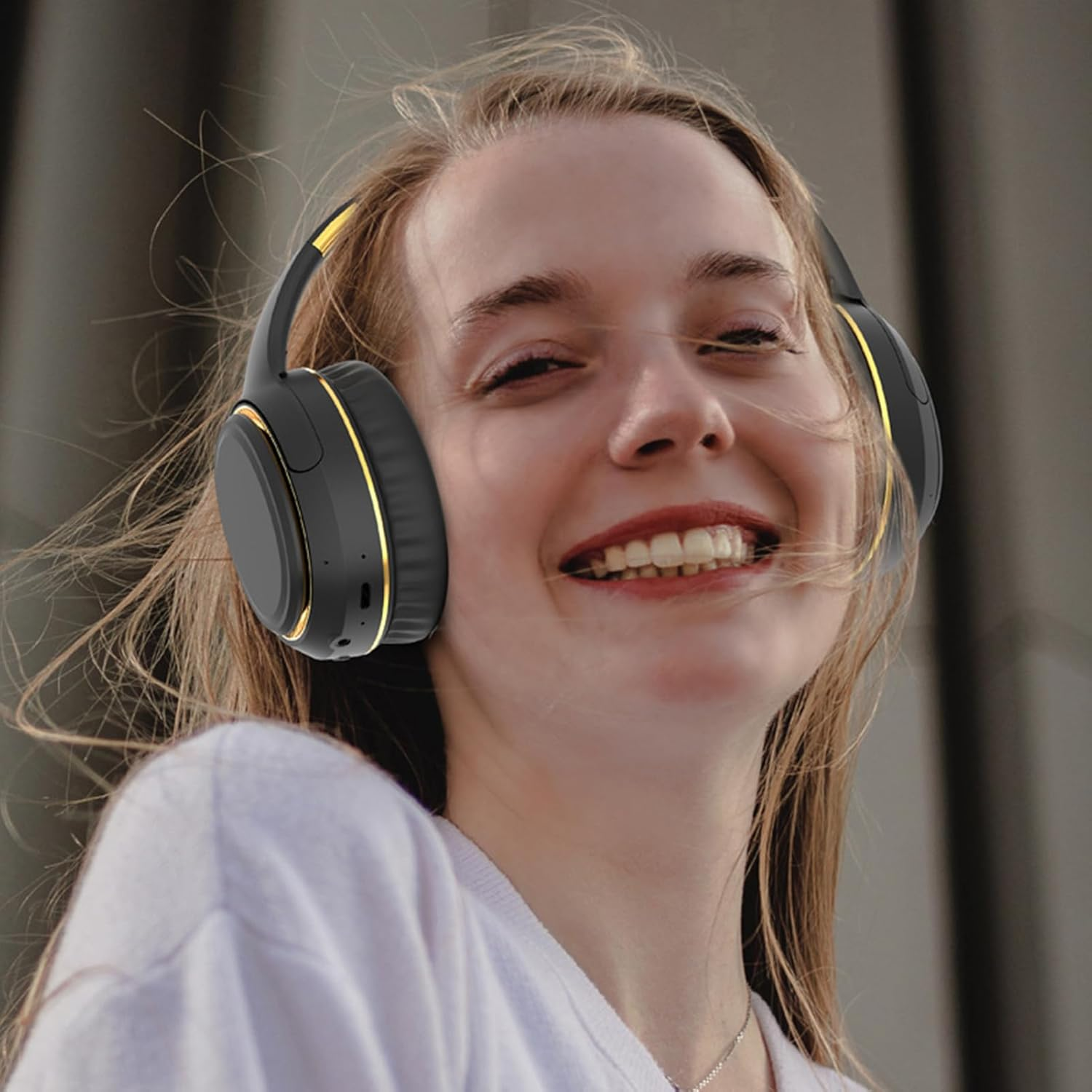 Headphones Wireless - Wireless Headset for Phone | Folding Bass Headphones with Stereo Sound and Mood Light for Workout Daily Commuting Work Travel Airplane image number 4