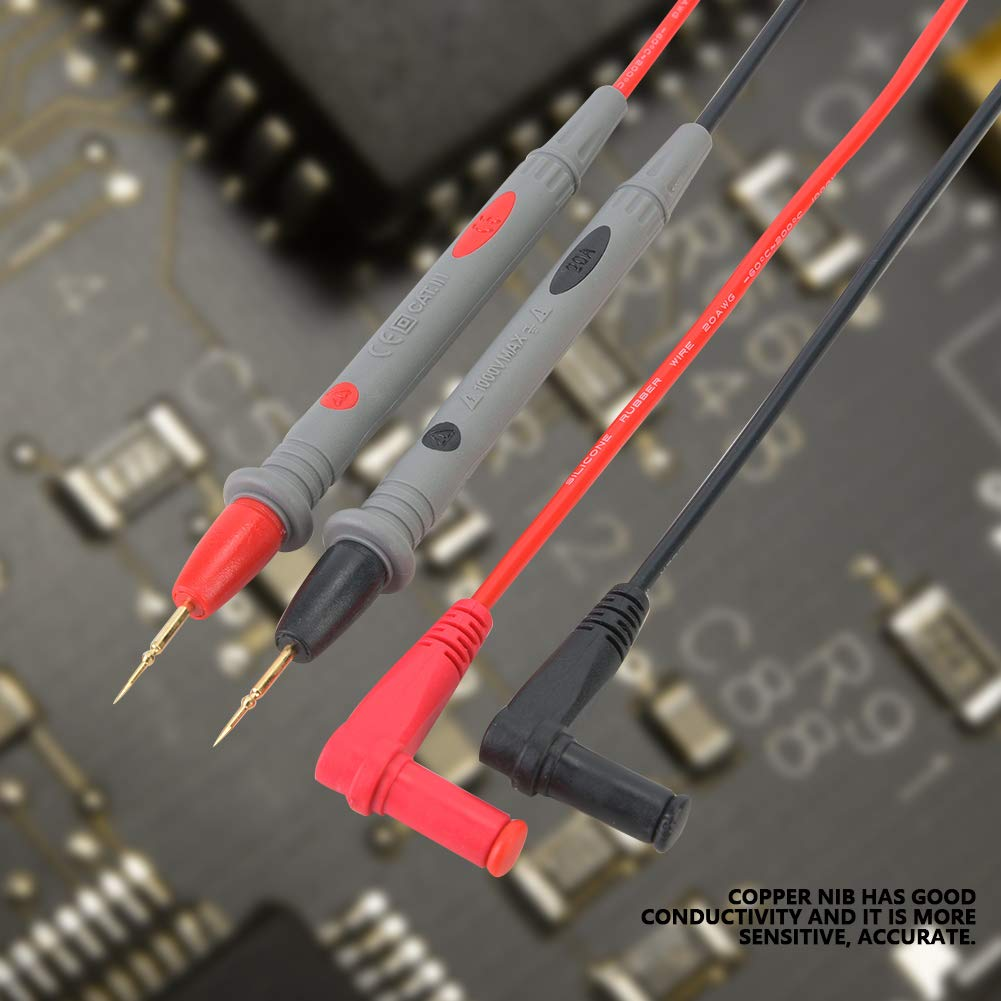 EVTSCAN Universal Multimeter Test Leads with Gold-Plated Probe Tips Kit, CAT III 1000V 20A, for Digital Multimeter Measurements, Electrical Testing