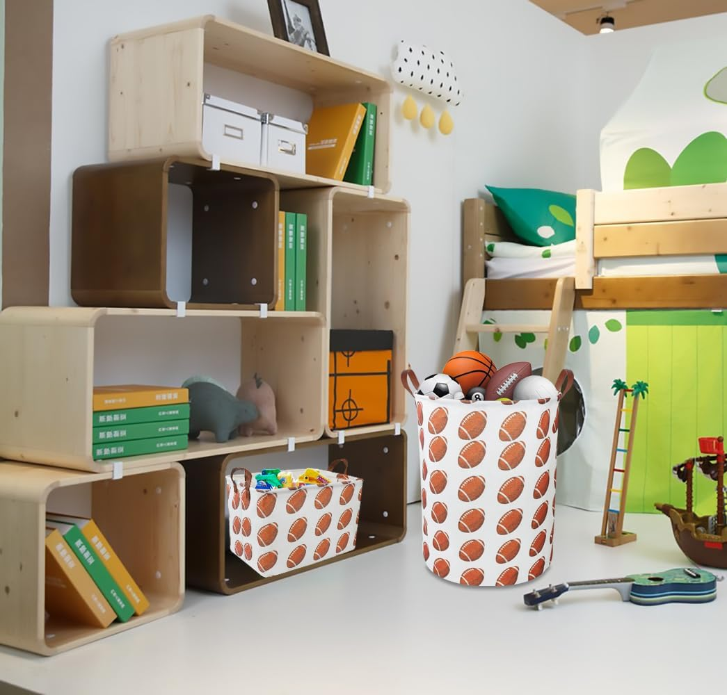 CLOCOR Rectangular Storage Basket,Toys Storage Bin,Waterproof Gift Basket,Room Decor(Rugby) - Anchor image number 4