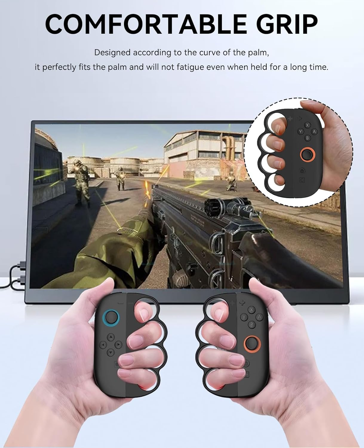 T Tersely Fitness Boxing Hand Grip Compatible with Nintendo Switch 2 Joycon Controller, 2 PCS Fun Family Boxing Game Switch 2 Accessories Handles - Black image number 1