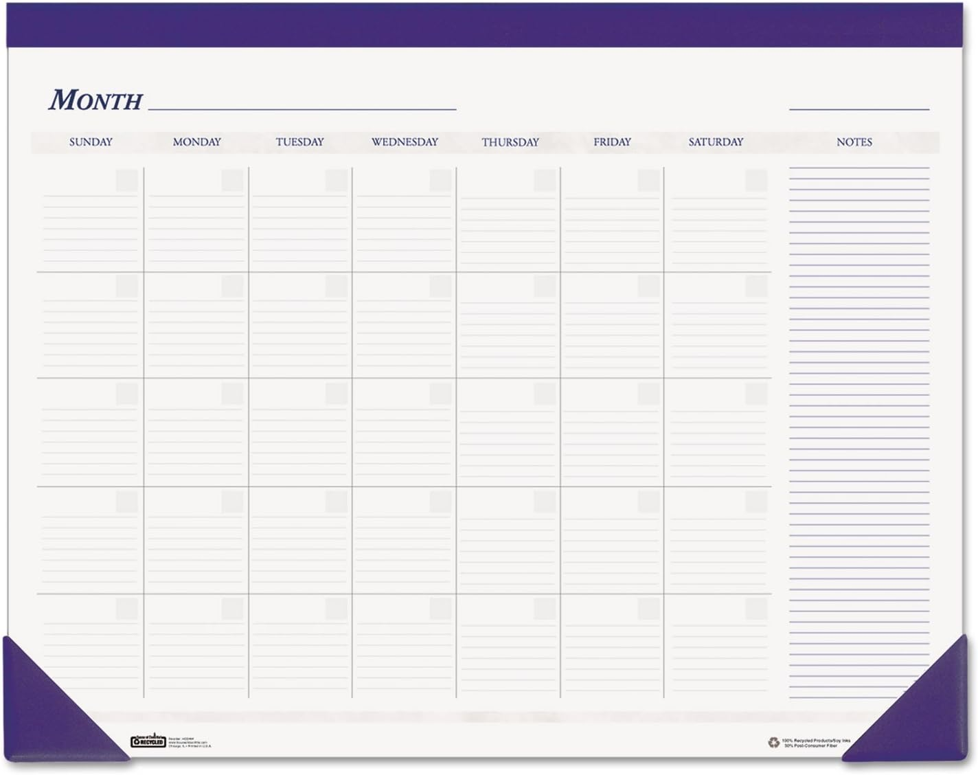 House of Doolittle Non-Dated Desk Pad Calendar, Blue, 22 X 17 Inch (HOD464) image number 2