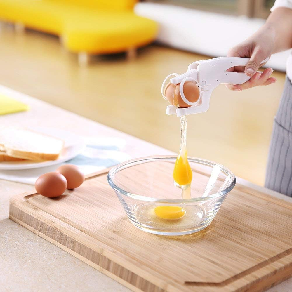 Voarge Egg Cracker Egg Cutter without Splitter Egg Cracker Gadget Gift for Kitchen Egg Yolk Protein Separator in White Kitchen Gadget Tool image number 5