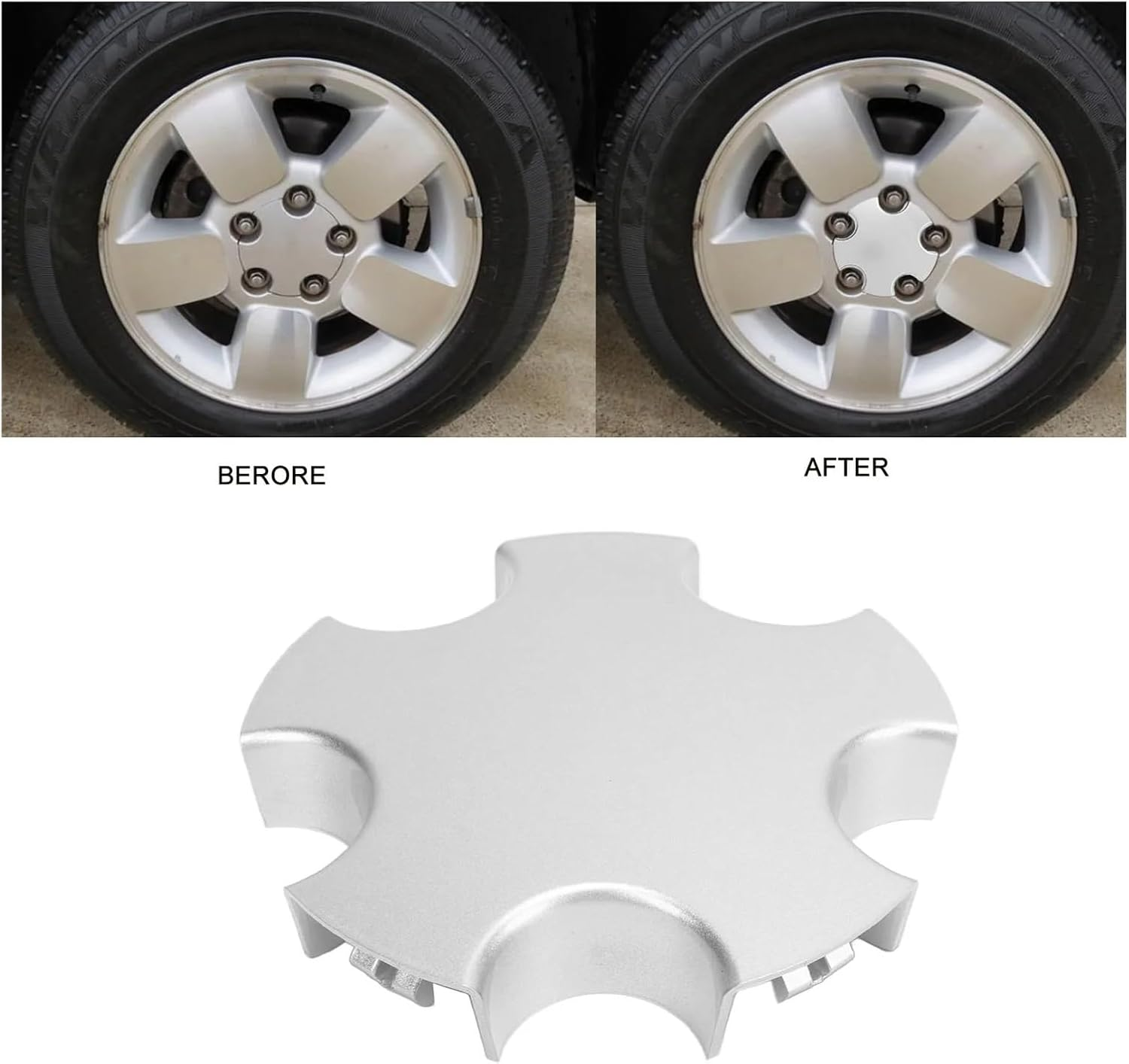 BWPEXZ 1-Piece Wheel Center Cover 5FA51PAKAC 2001 2002 2003 2004 Compatible with Grand Cherokee Car Wheel Hub Covers image number 1