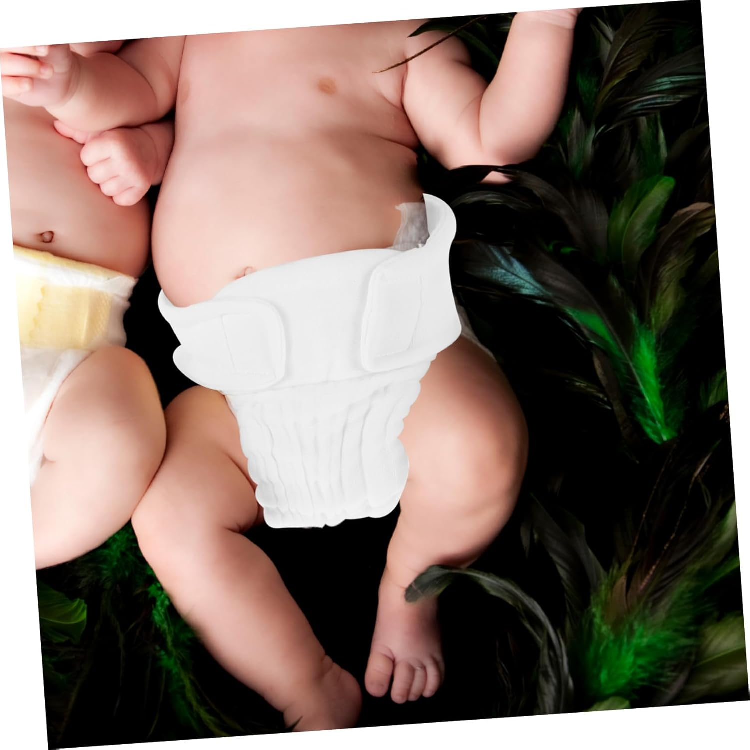 3Pcs Soft Cotton Cloth Diapers for Newborns Reusable Washable Diaper Pants for Boys and Girls High Absorbency Leakproof Design White Cotton image number 6