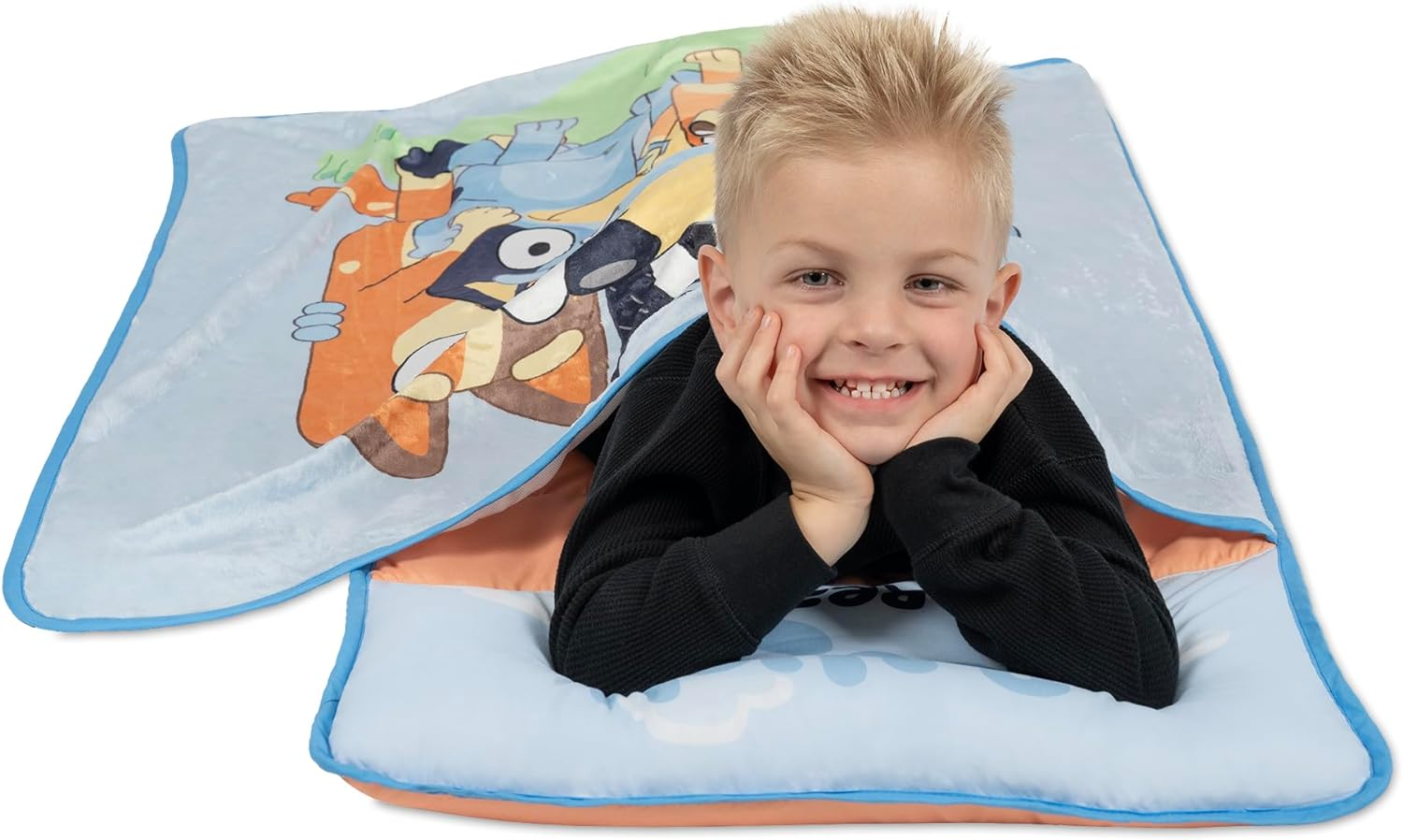 Bluey Kids Nap-Mat Set &ndash; Includes Pillow and Fleece Blanket &ndash; Great for Boys or Girls Napping during Daycare or Preschool - Fits Toddlers and Young Children