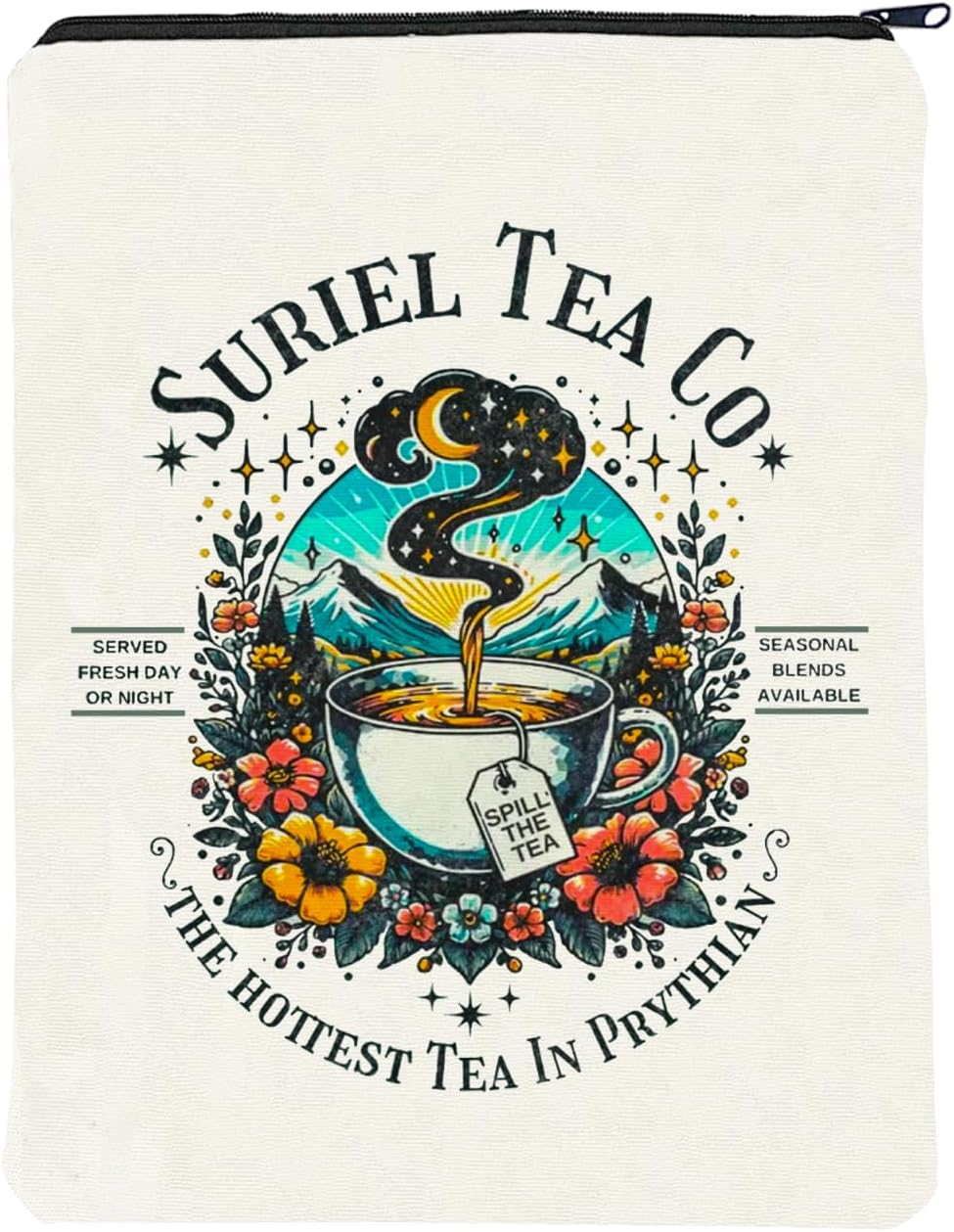 Book Lover Gift Velaris the City of Starlight Book Sleeve ACOTAR Inspired Book Covers (Tea 2 White, Medium)