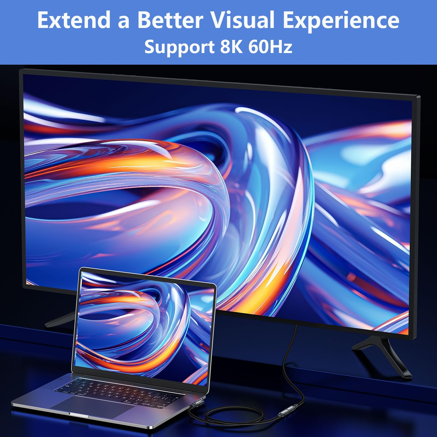 240W 20Gbps USB-C Right Angle Extension Cable [5 M], USB-C Male to Female 90 Degree Extender,5A Fast Charge 8K Video Support, Nylon Braided & Aluminum Housing for Macbook/Ipad Pro/Galaxy (Black) image number 4