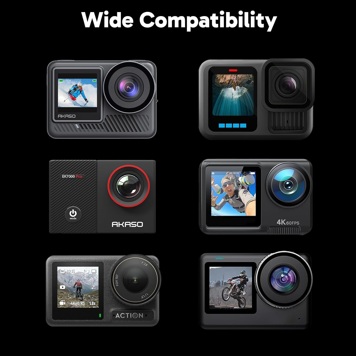 AKASO Backpack Mount Shoulder Strap Clip Holder Compatible with Gopro Hero 13 12 11 10 9 8 Insta360 X5 X4 X3 GO3 Ace Pro DJI Osmo Action Pocket 3 Bike Motorcycle Accessory image number 2