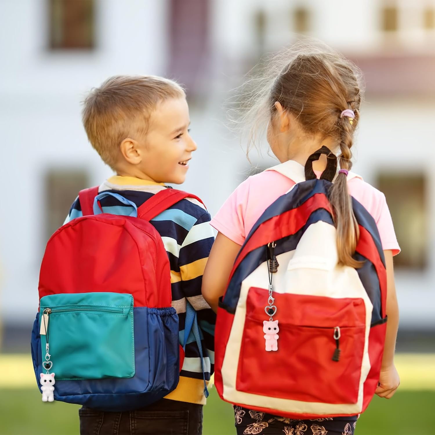 NQEUEPN 3Pcs Cute Cat Phone Charms, Kawaii Cat Phone Charm Y2K Fluffy Phone Charm Aesthetic Cute Cat Mobile Phone Pendant for Mobile Phone Camera Keychain Bag Decoration Supplies image number 5