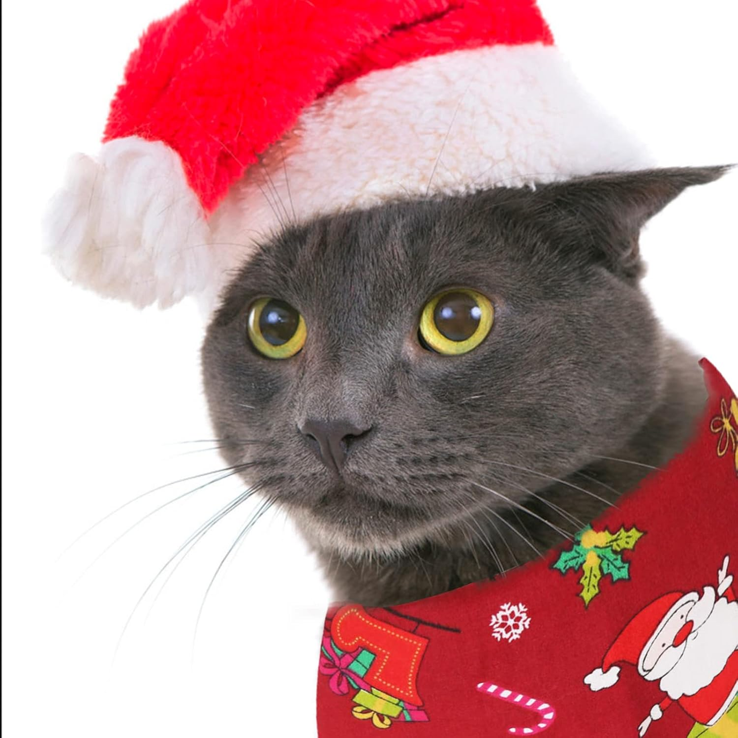 2Pcs Christmas Dog Bandanas, Triangle Washable Cat Bandana for Small Medium Large Dogs Cats, Red Green, 32*62Cm image number 3