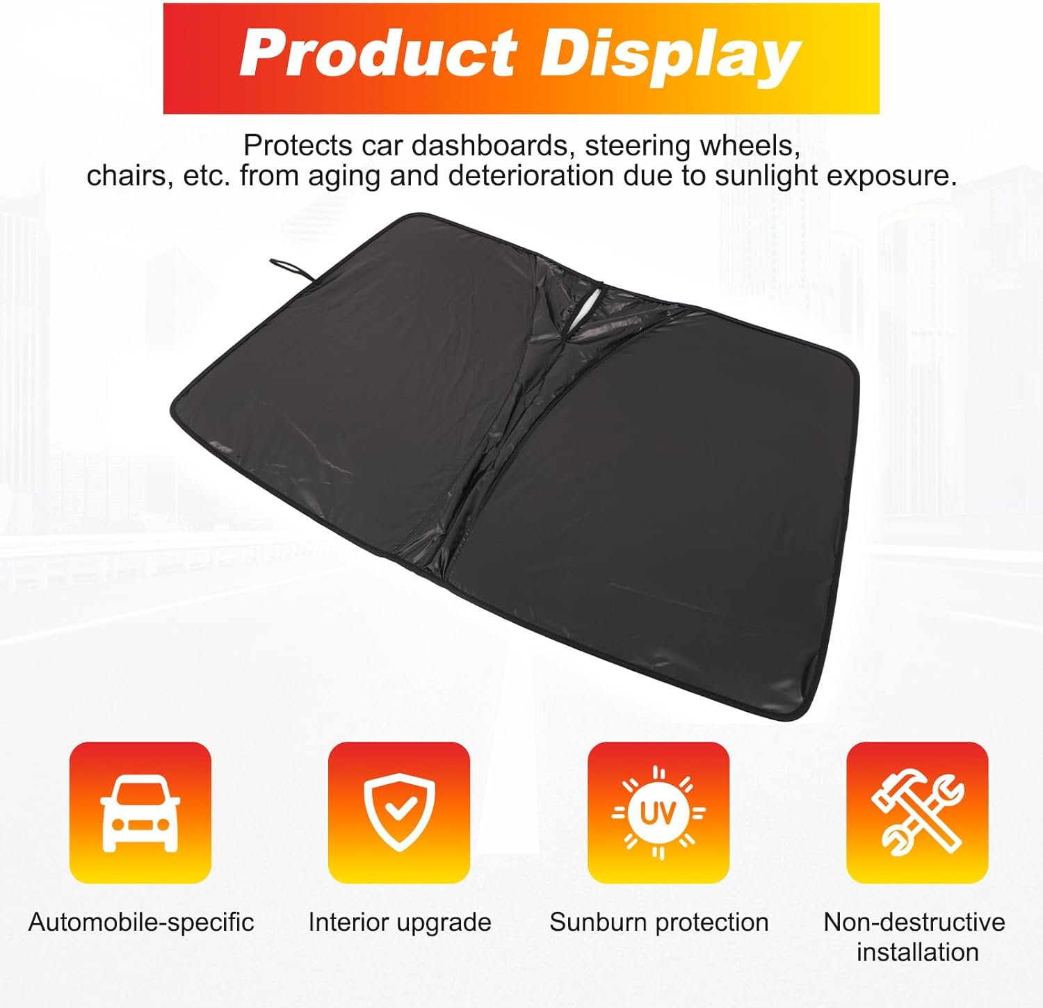 Yinaniutos Windscreen Sun Shade Compatible with Subaru WRX 2022-2025 Accessories | Reflective Windshield Cover Window Shade | UV & Heat Blocking Cover (Polyester (Style B)) image number 5