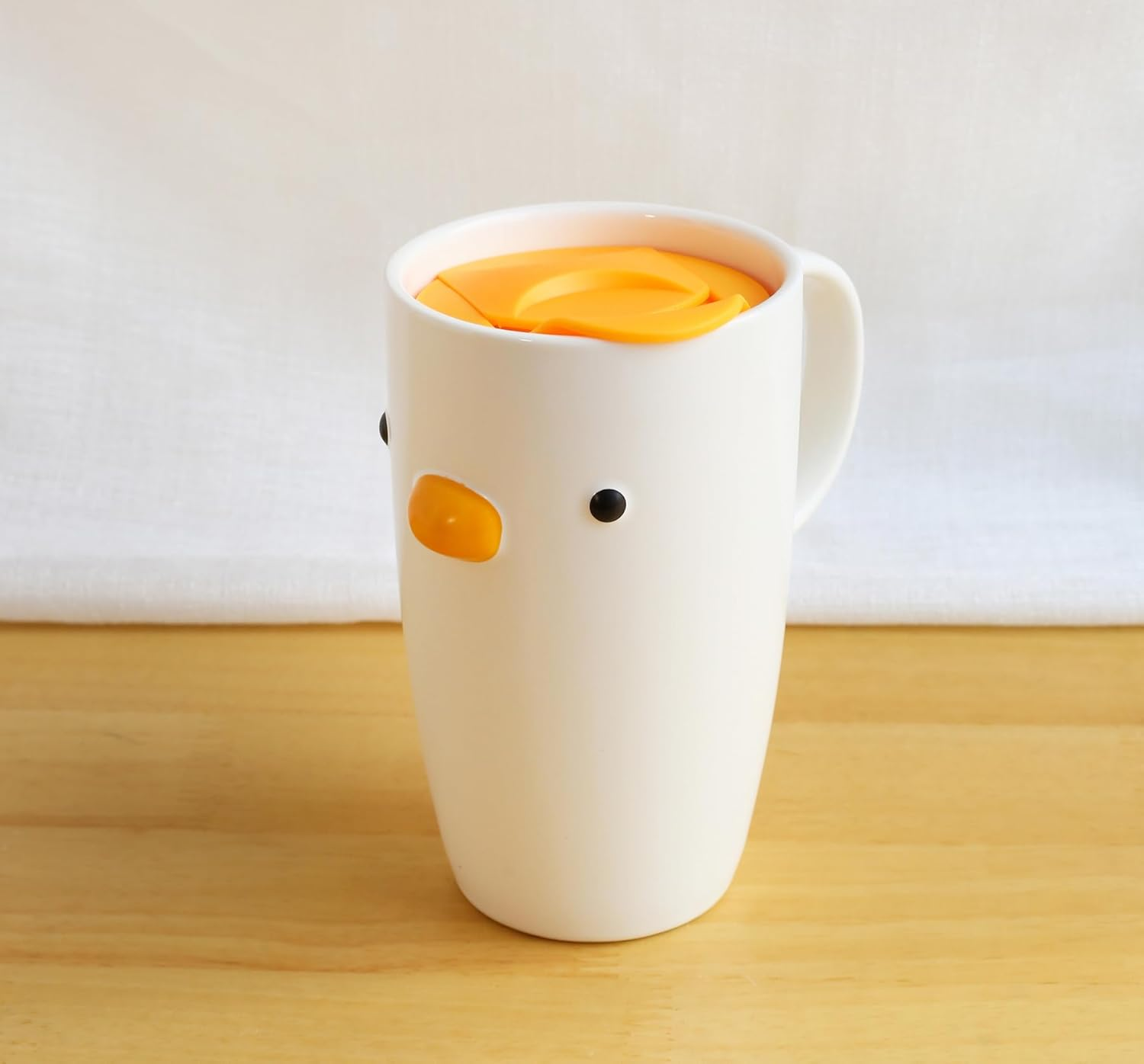 PURROOM Duck Coffee Mug with Lid, Travel Cup with Handle & Sealed Lid. 580Ml Cute Chick Tall Cup, Safety Ceramic. Best Gifts for Coffee Lover. image number 3
