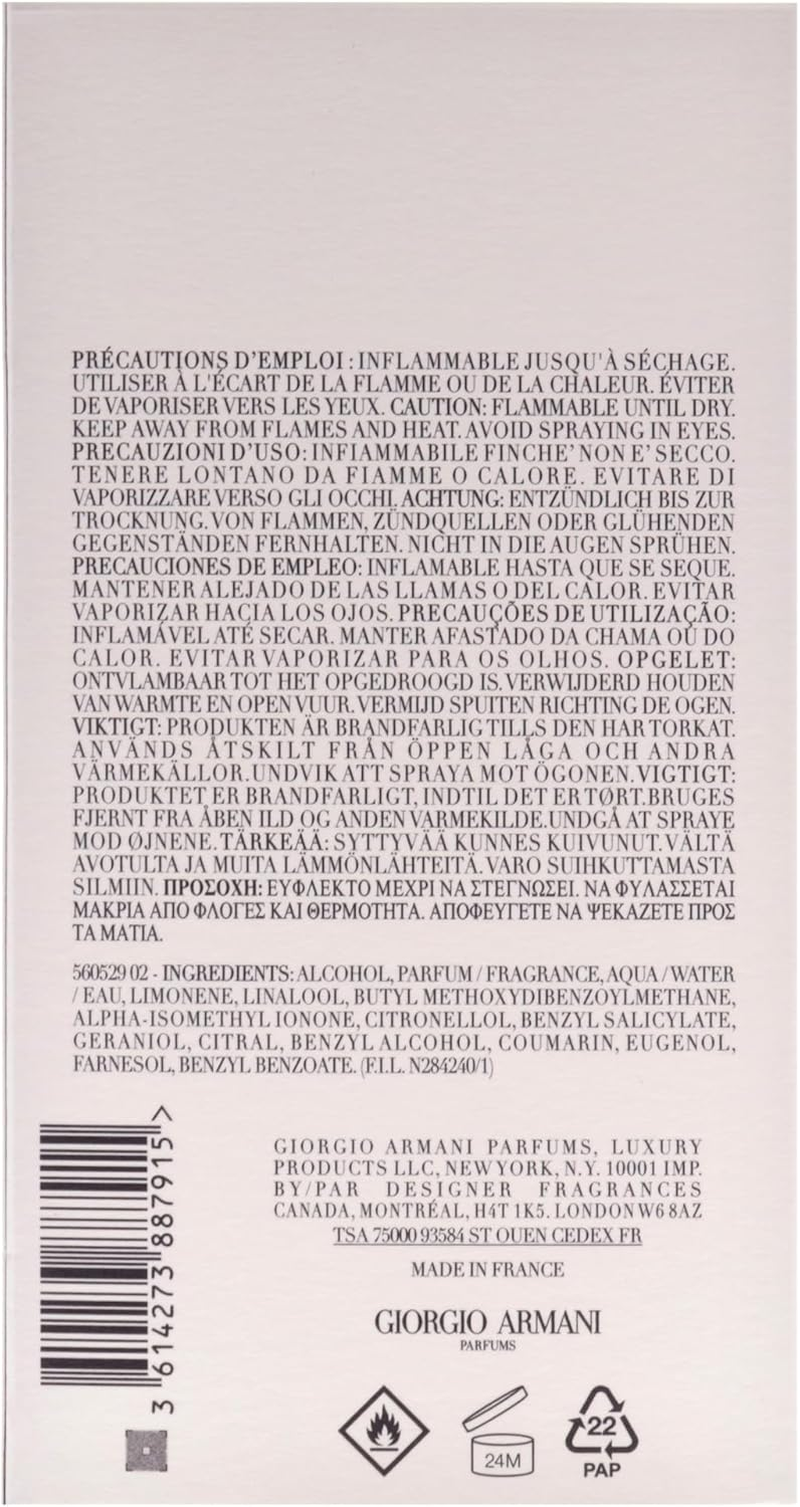 Giorgio Armani Acqua Di Gio Eau De Parfum Spray for Men 200 Ml