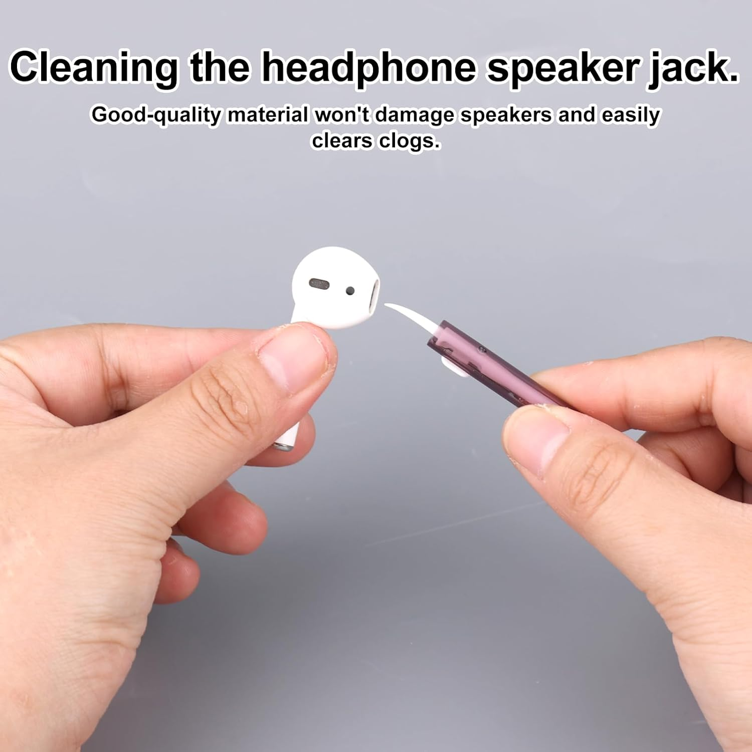 30Pcs Phone Cleaning Brushes, Bristles & Hook Double-Sided Mini Cleaning Brush Kit Anti-Clogging Charging Port USB C Cleaner for Most Mobile Phone (Purple) - Blue image number 4