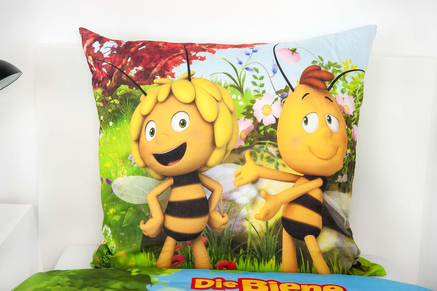 Klaus Herding Gmbh Maya the Bee Reversible Bed Linen 80 X 80 Cm + 135 X 200 Cm 100% Cotton image number 2