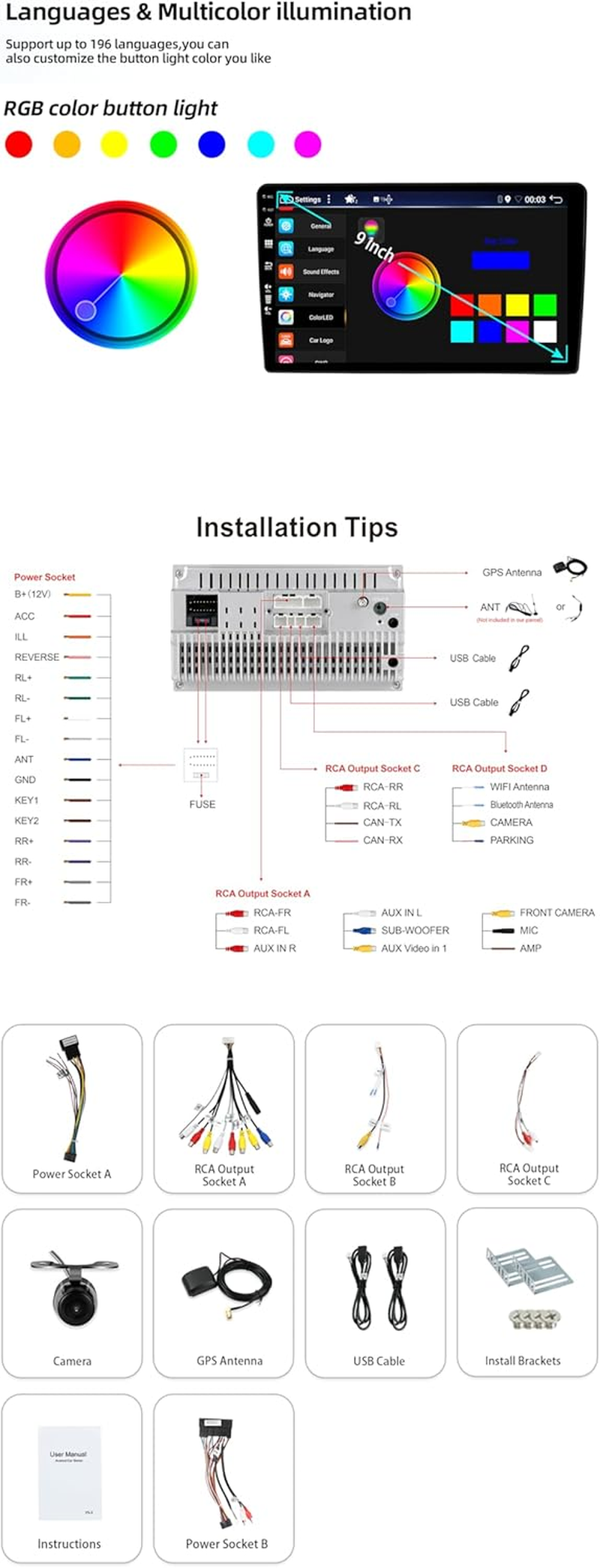 Android 14 IPS Car Stereo for Hyundai H1 Grand Starex 2007-2014 - 2G+32G - Wireless Carplay/Android Auto - Rear Camera Free - 9 Inch 2 Din - DAB Steering Wheel Fast-Boot DSP Bluetooth Wifi image number 1
