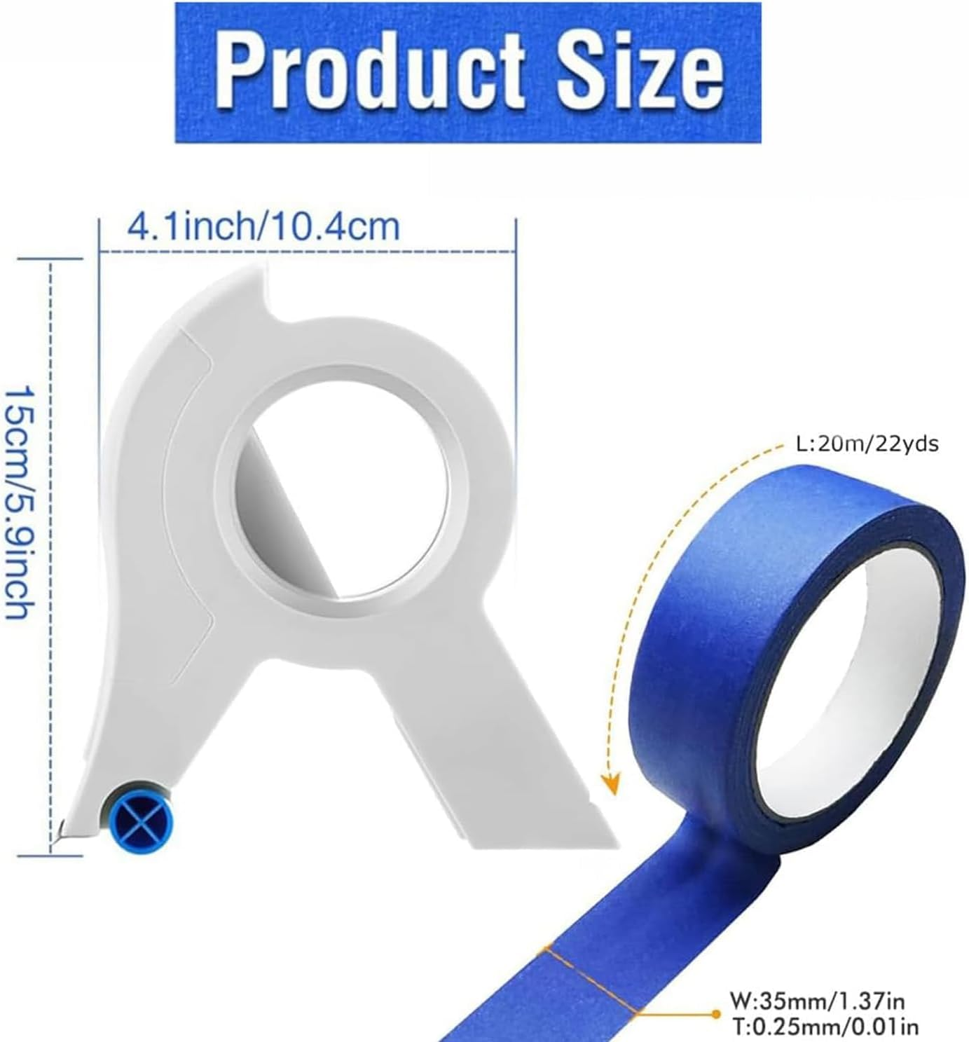 WADY Professional Masking Tape Dispenser & Applicator, Portable Painters Tape Cutter for Precise Painting, Multi-Purpose Masking Tool with Built-In Tape Holder image number 2