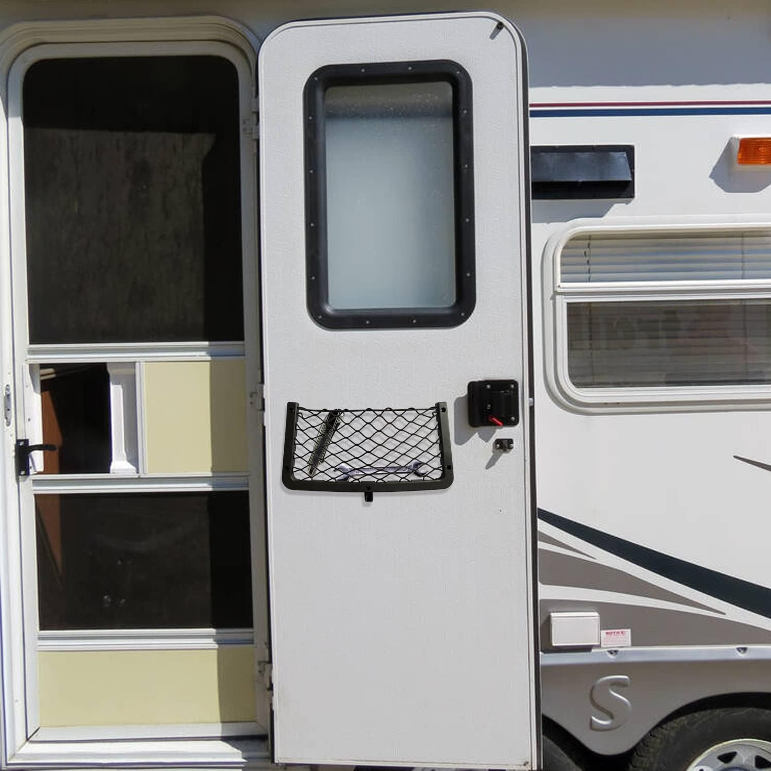 Storage Nets for Campervans, 3PCS Elastic Mesh Van Net Pocket with Hook for Caravan Motorhome Boat Storage Solutions Accessories image number 1