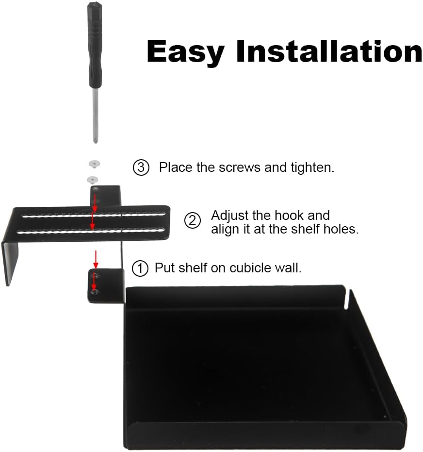 AKBFOX Office Small Cubicle Shelf Storage Organizer Floating Corner Rack Hanging Mini Shelf Adjustable Home Office Essentials for Small Planter Statue Decor Photo Frame 2 Pack