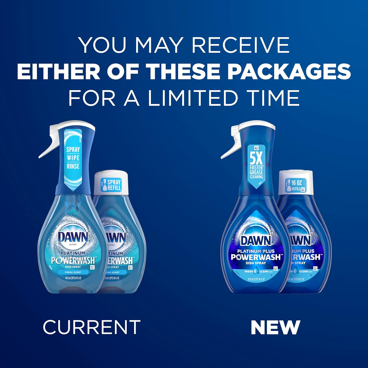 Dawn Powerwash Spray Starter Kit, Platinum Dish Soap, Fresh Scent, 1 Starter Kit + 1 Dawn Powerwash Refill, 16 Fl Oz (Pack of 2) image number 3