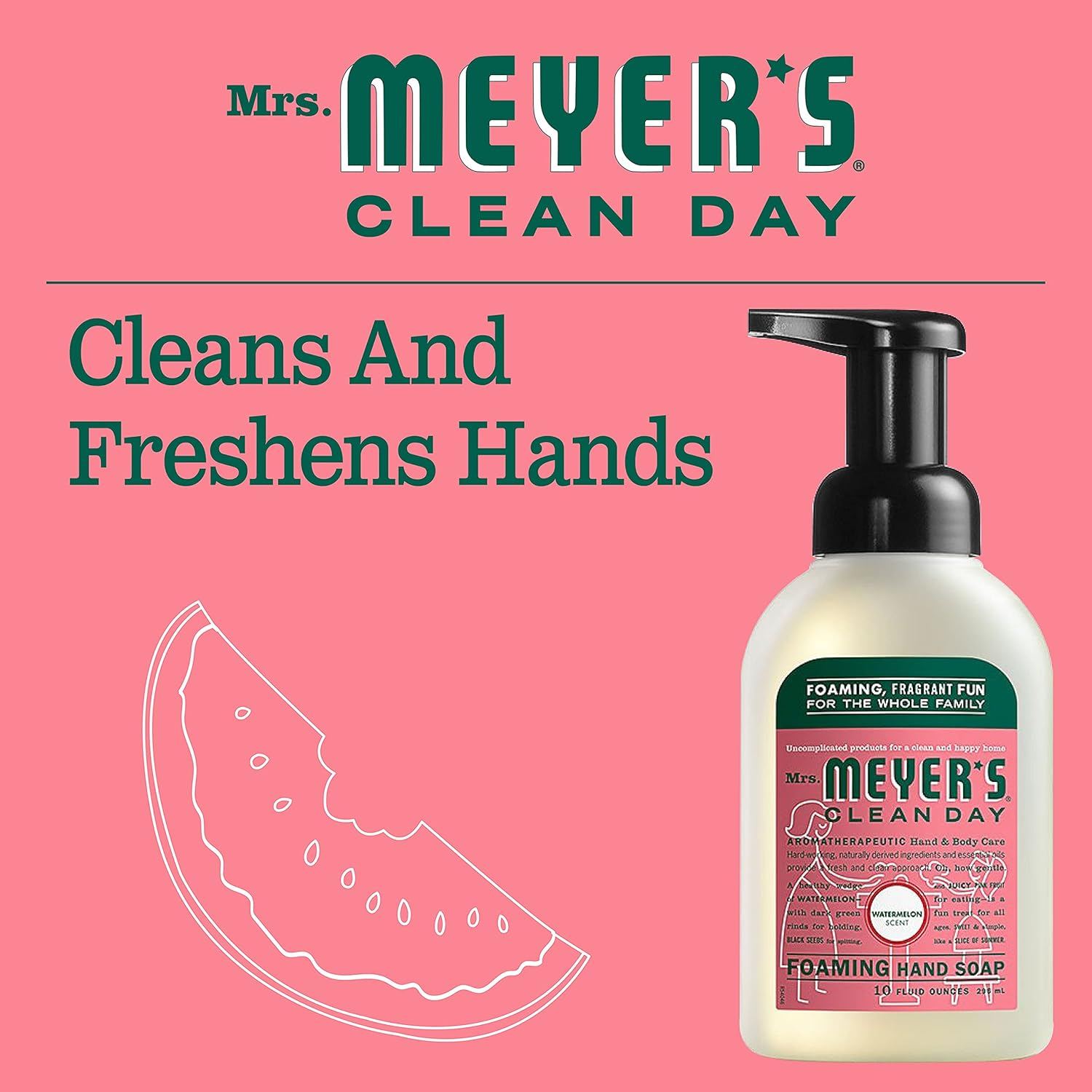 Mrs. Meyer'S Foaming Hand Soap, Watermelon, 10 Fluid Ounce image number 3