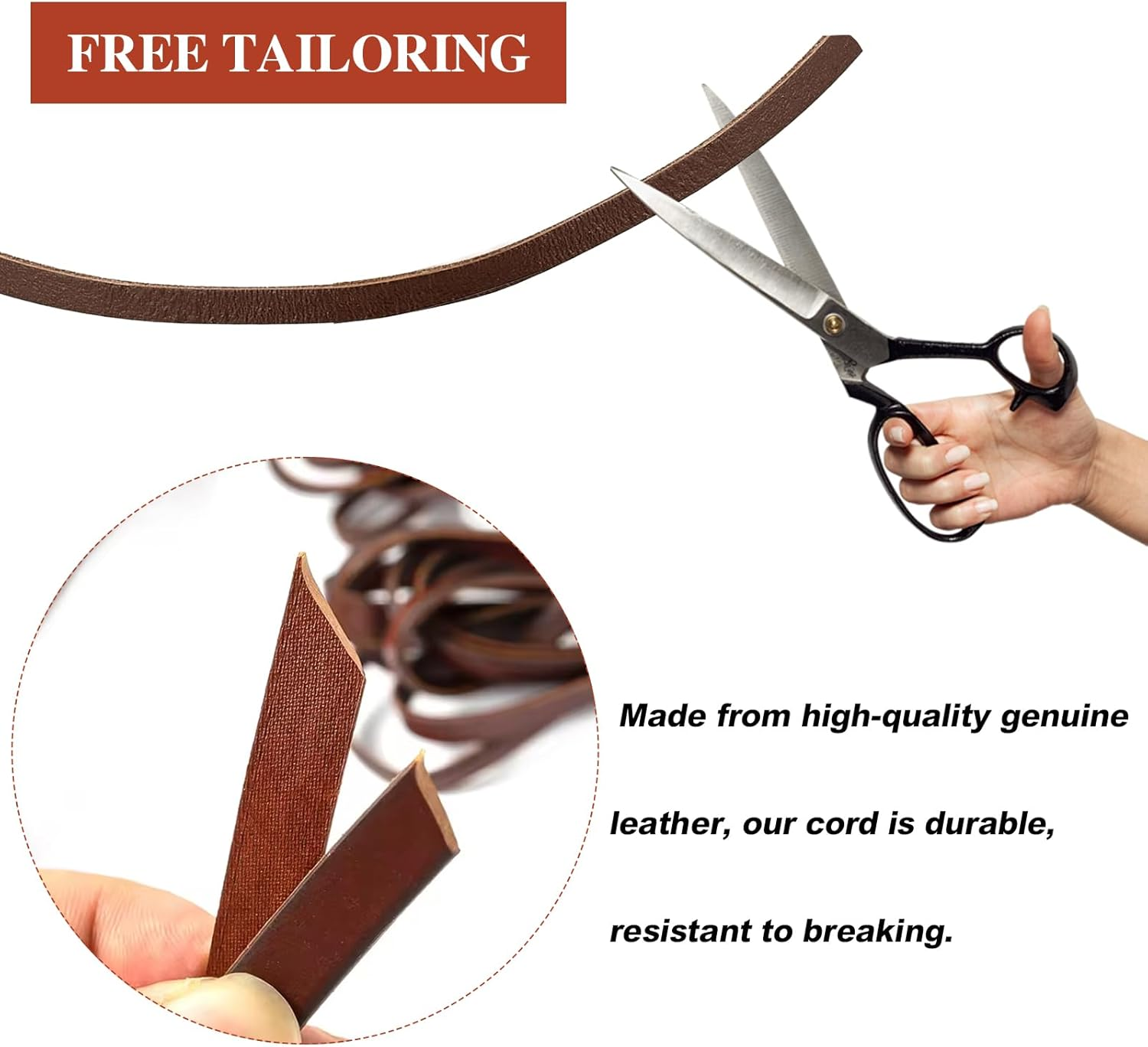 5M Braided Leather Cord,Cowhide Rope Necklace Cord,Flat Genuine Natural Laces,Dark Brown Leather Straps for Crafts Jewelry Making, Craft Bracelets, Necklaces, Braiding, DIY Projects