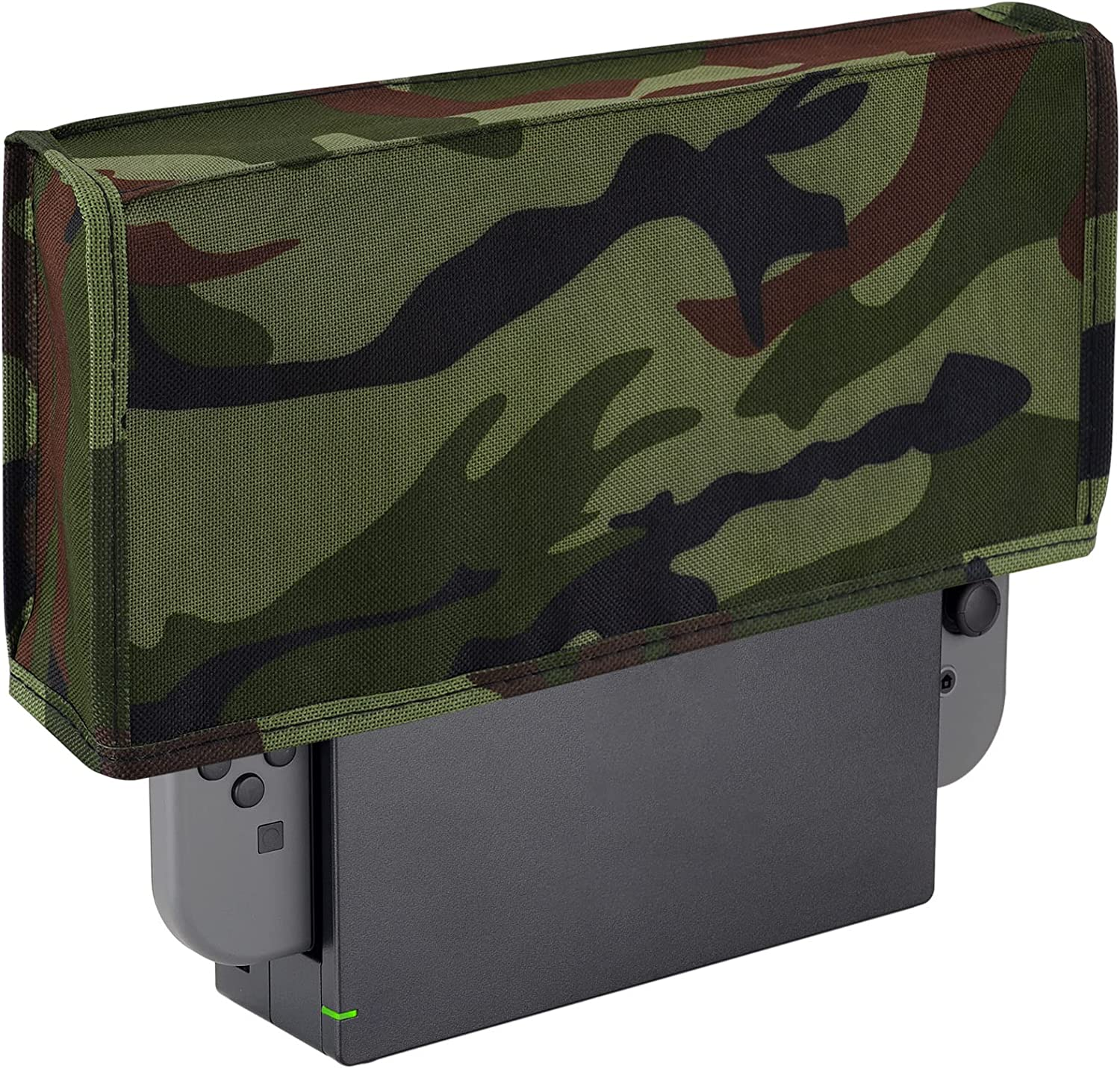 Playvital Nylon Dust Cover for Nintendo Switch, Dust Guard Dust Cover for Nintendo Switch OLED, anti Scratch Waterproof Cover Sleeve for Nintendo Switch & Switch OLED Dock - Black Light Gray Trim