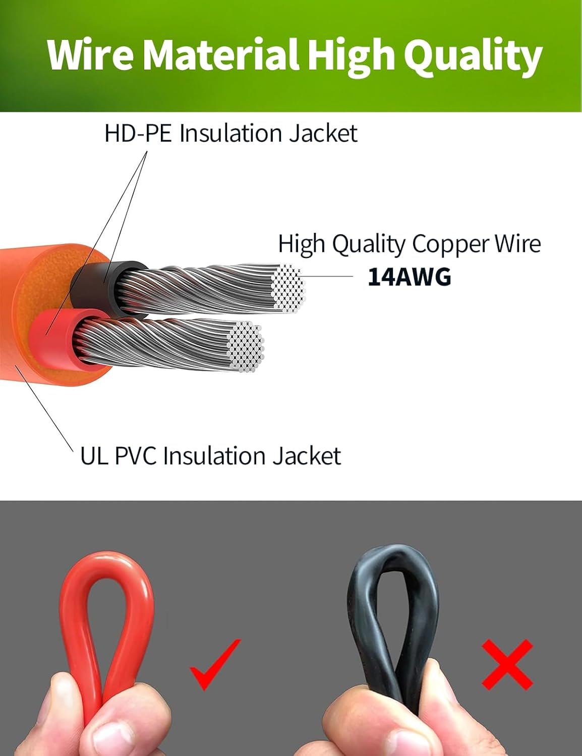 12V/24V Car Charger 14AWG, 6.6Ft 15A DC 8.0Mm Car Cigarette Lighter Charging Cable with DC7909 + DC8020 Plug Compatible with Jackery, Anker, GRECELL, GZ Yeti, Westinghouse Power Station image number 2