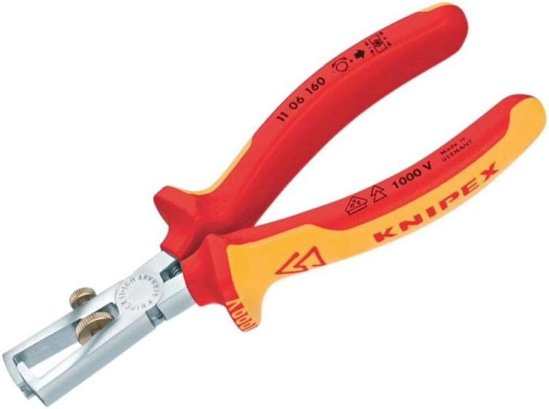Knipex 11 01 160 SB Insulated Universal Wire Stripper with Opening Spring, 160 Mm Length - On Self-Service Card, Red/Blue, Atramentized image number 5